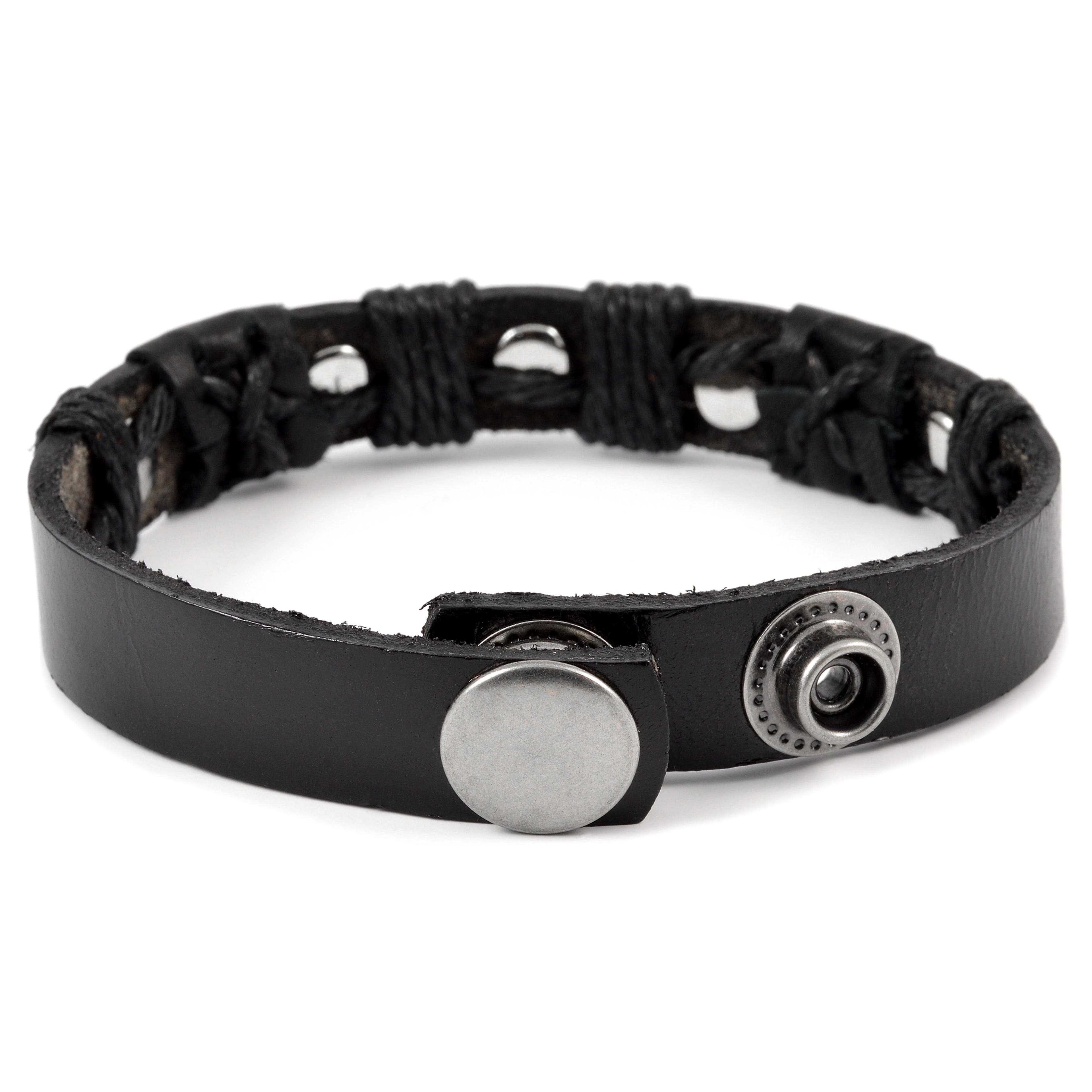 Black Leather Rivets Bracelet | In stock! | Fort Tempus