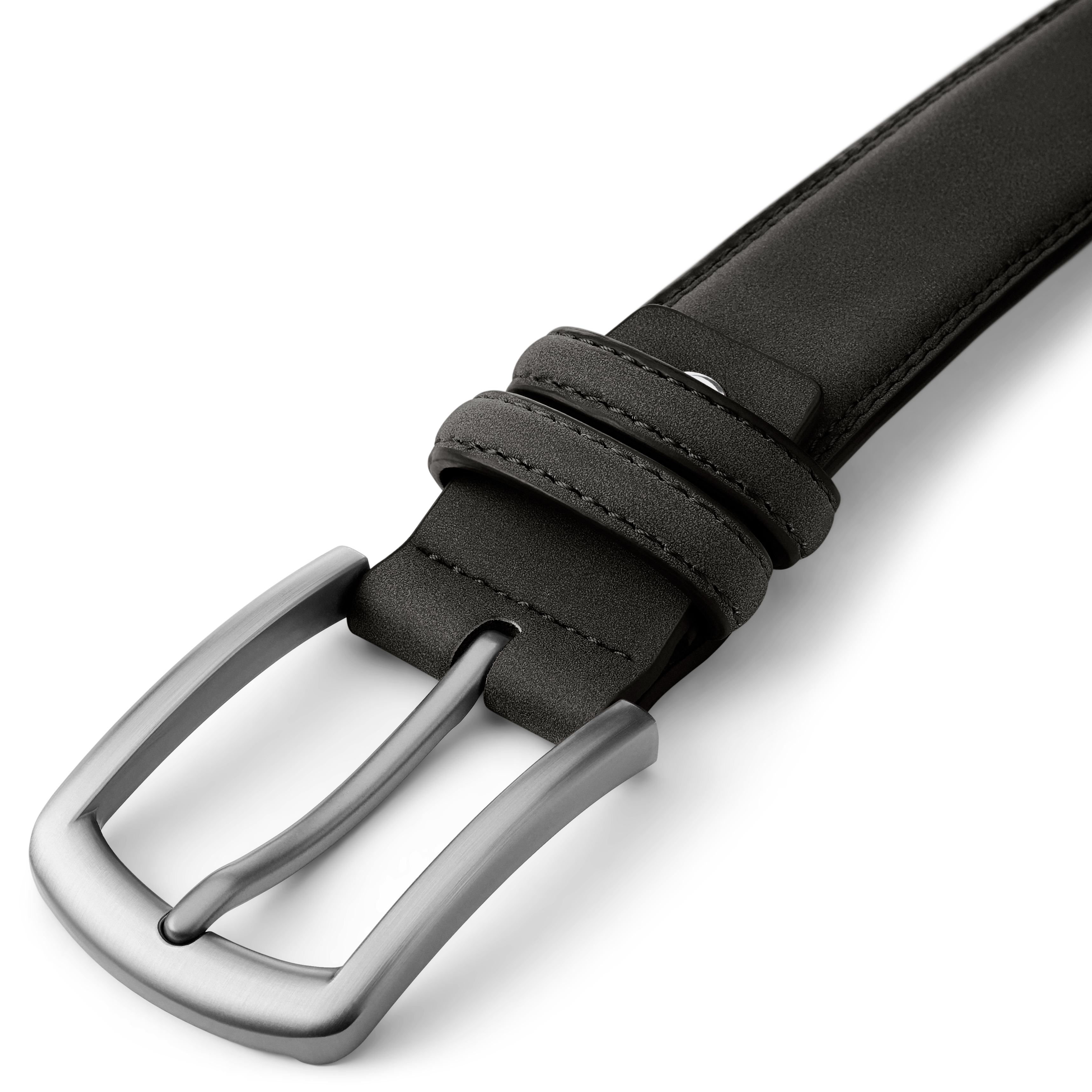 Black Traditional Faux Suede Belt - 4