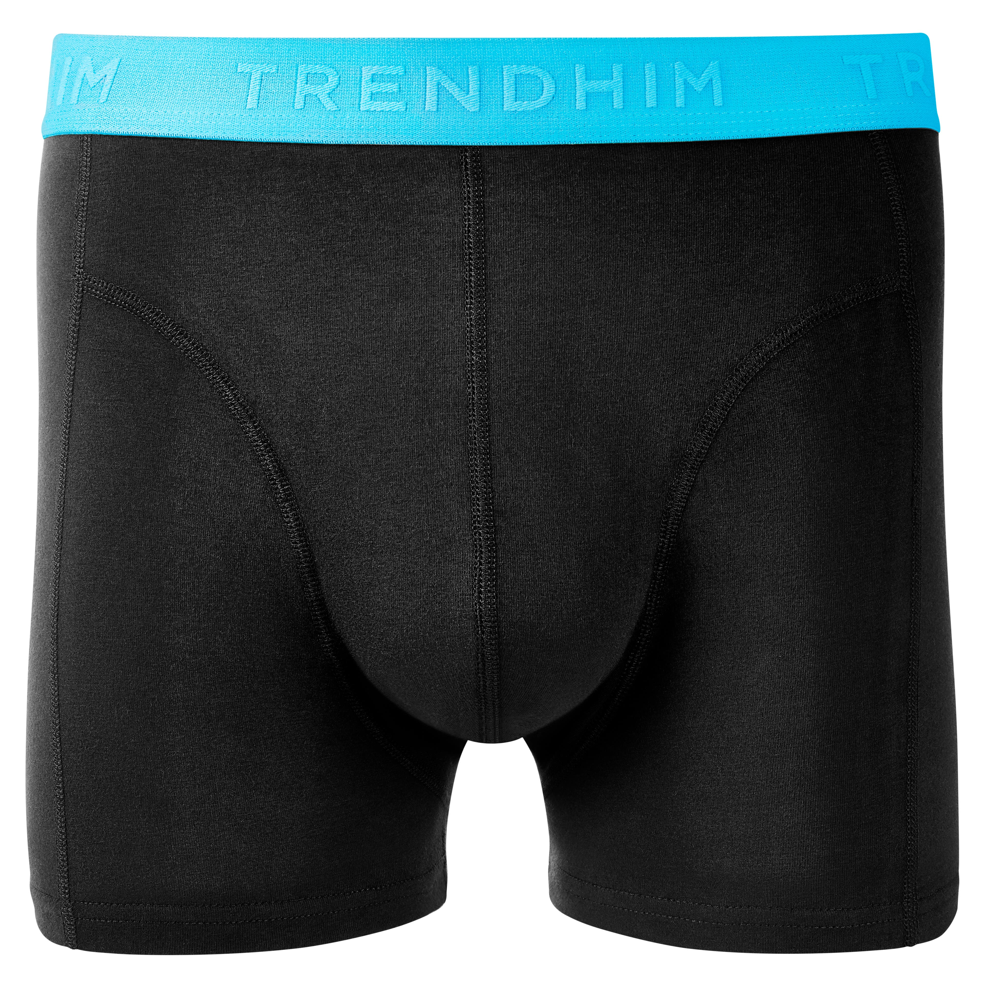 FlexFeel | Black Cotton Boxer Briefs with Neon Blue Waistband FlexFeel | Black Cotton Boxer Briefs with Neon Blue Waistband