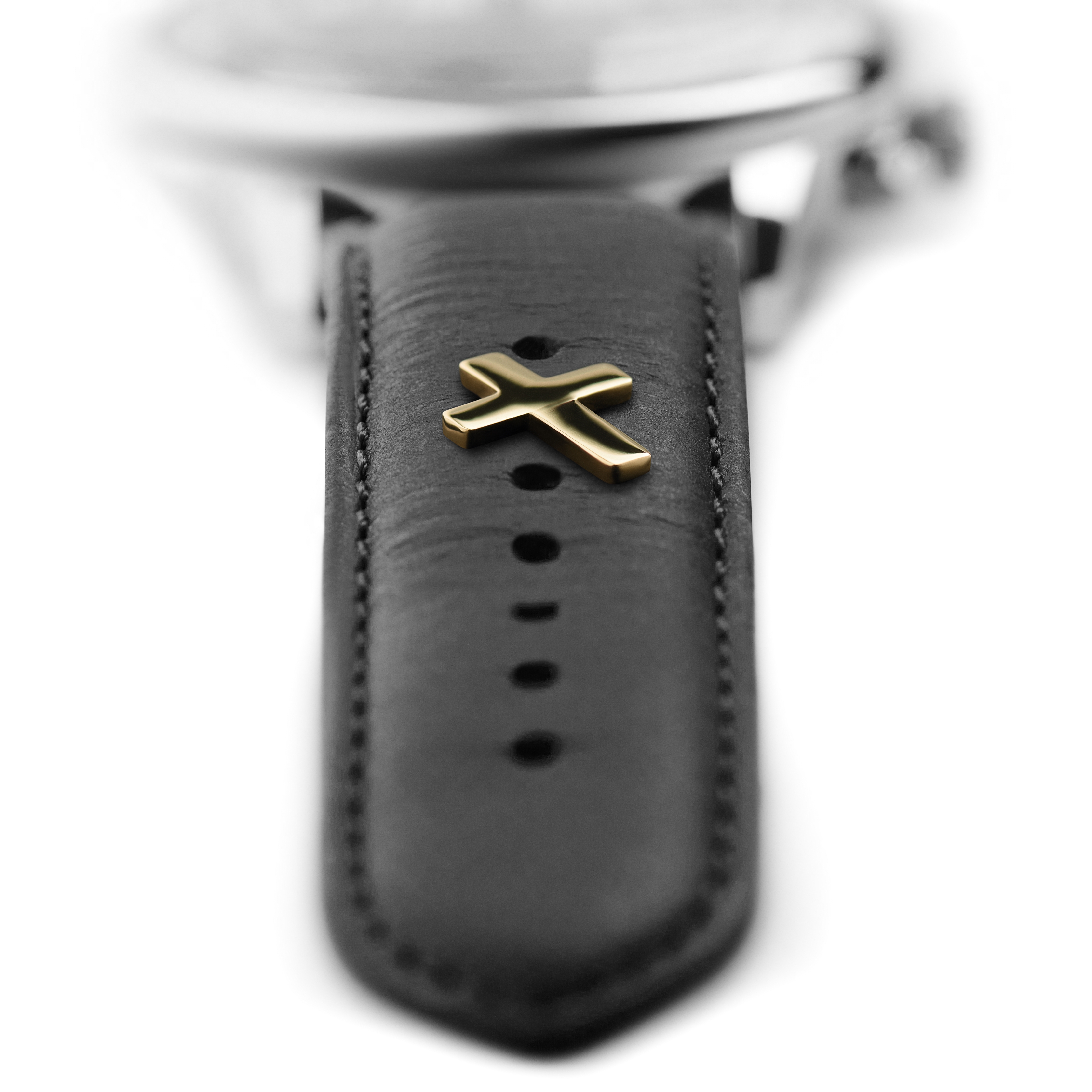 Goudkleurig Roestvrijstalen Kruis Horlogebedeltje - 3