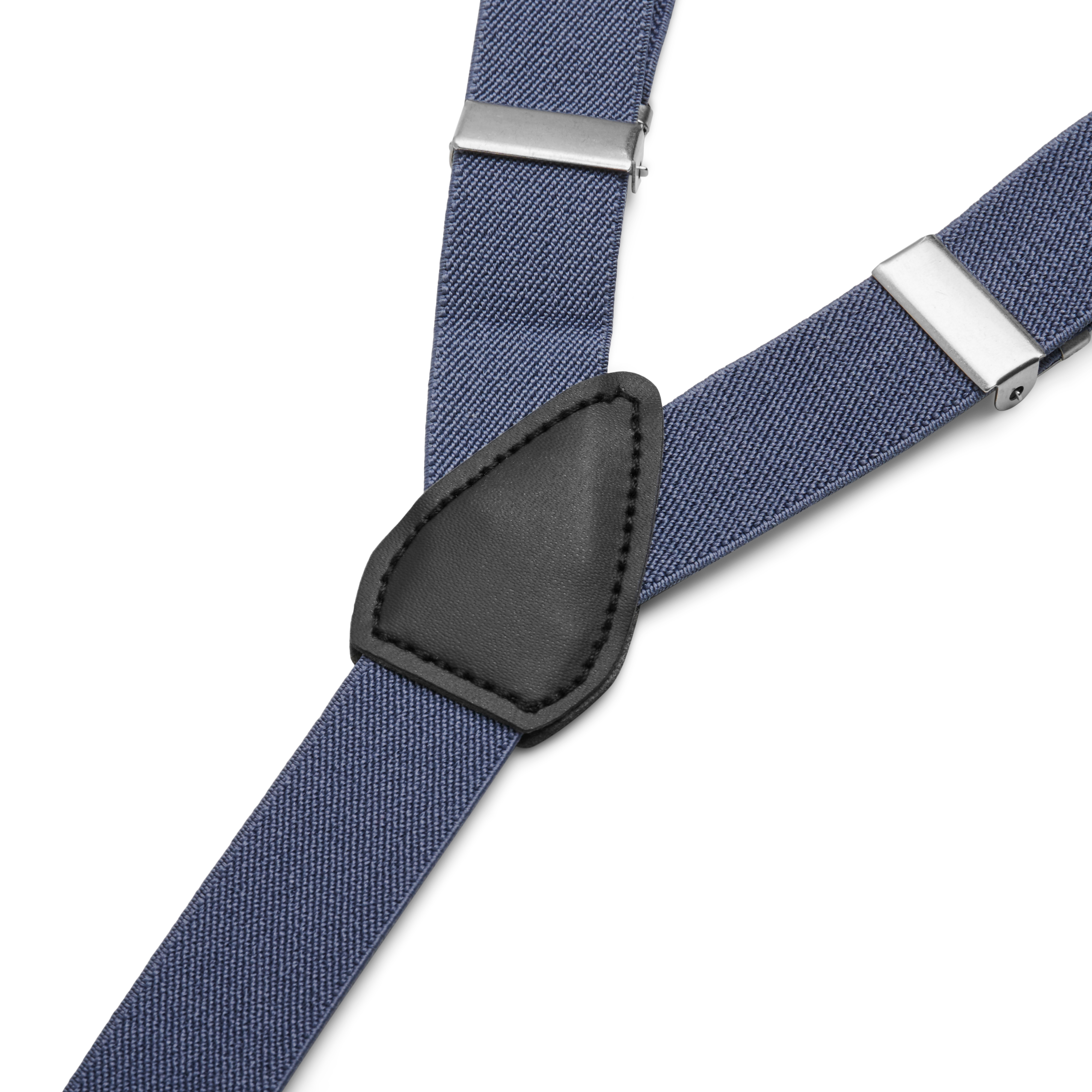 Azure-Blue Slim Clip-On Suspenders  - 2