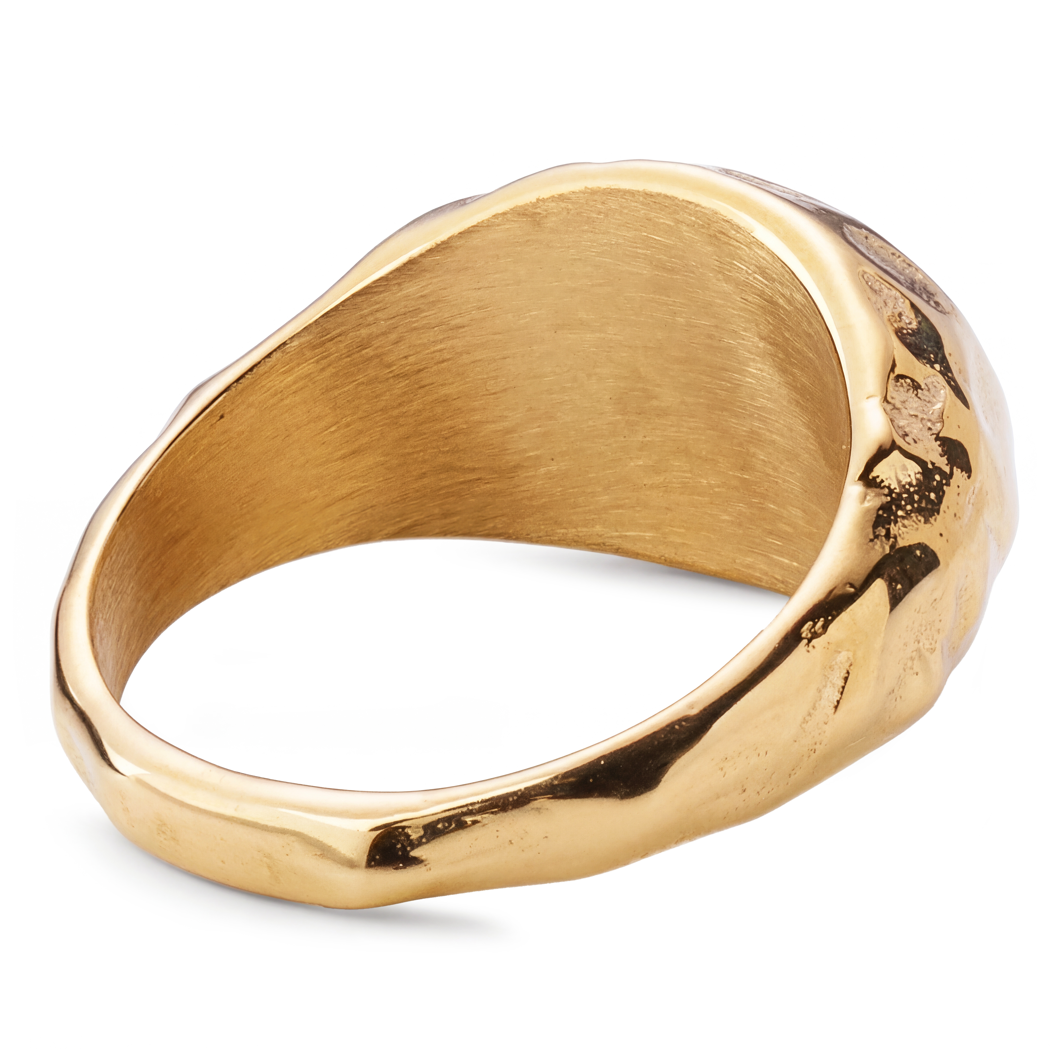 Magma | goldfarbener Edelstahl Siegelring - 2