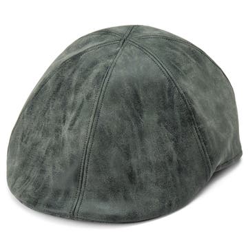 Maximo Grey Vegan Leather Moda Flat Cap
