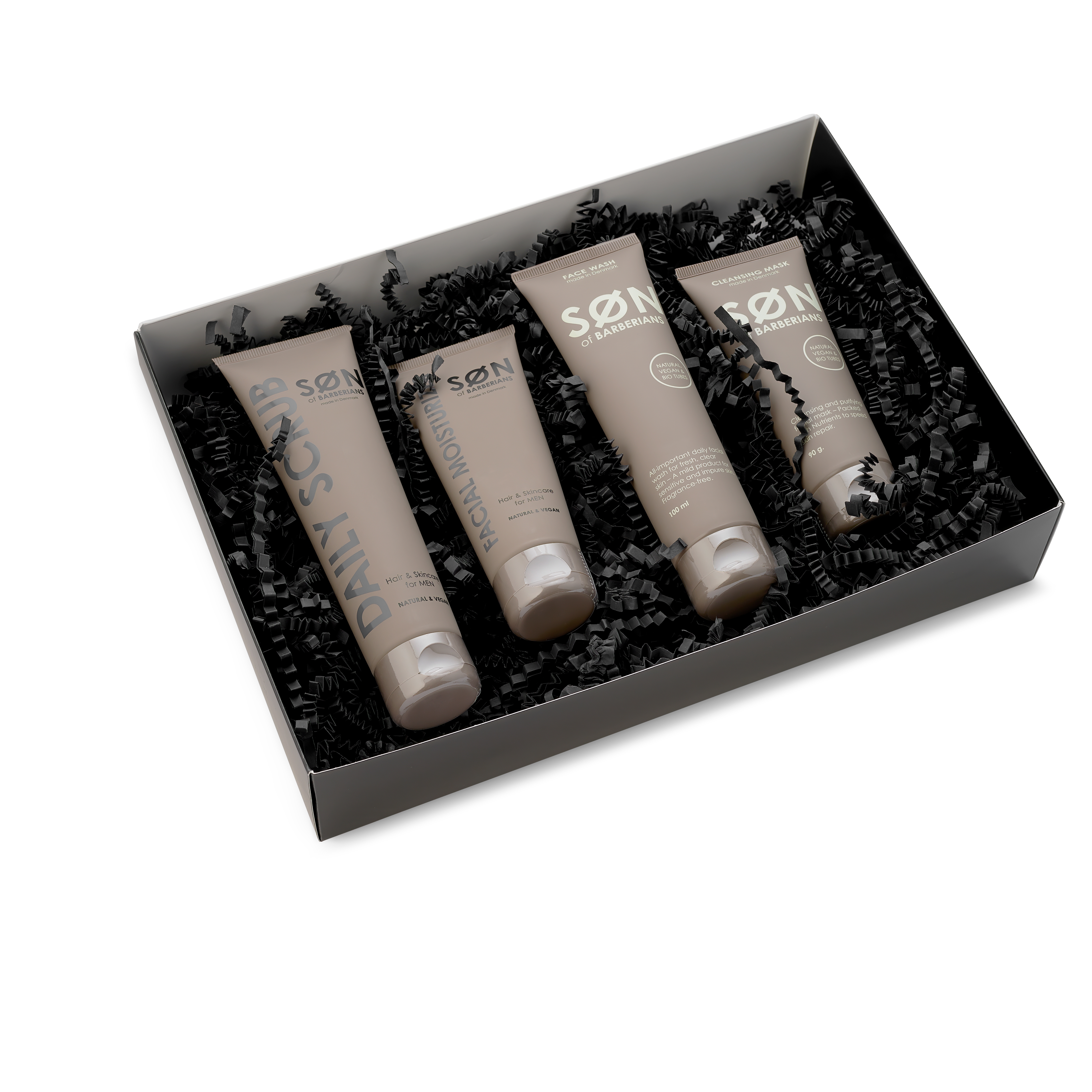 Barberians - Hudpleie gavepakke | Ansiktsvask, fuktighetskrem, Ansiktsmaske og Daglig Skrubb - 2