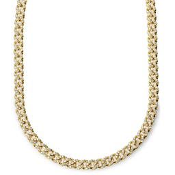 Nicos | 1/3" (8 mm) Iced Gold-tone Cuban Chain Zirconia Necklace