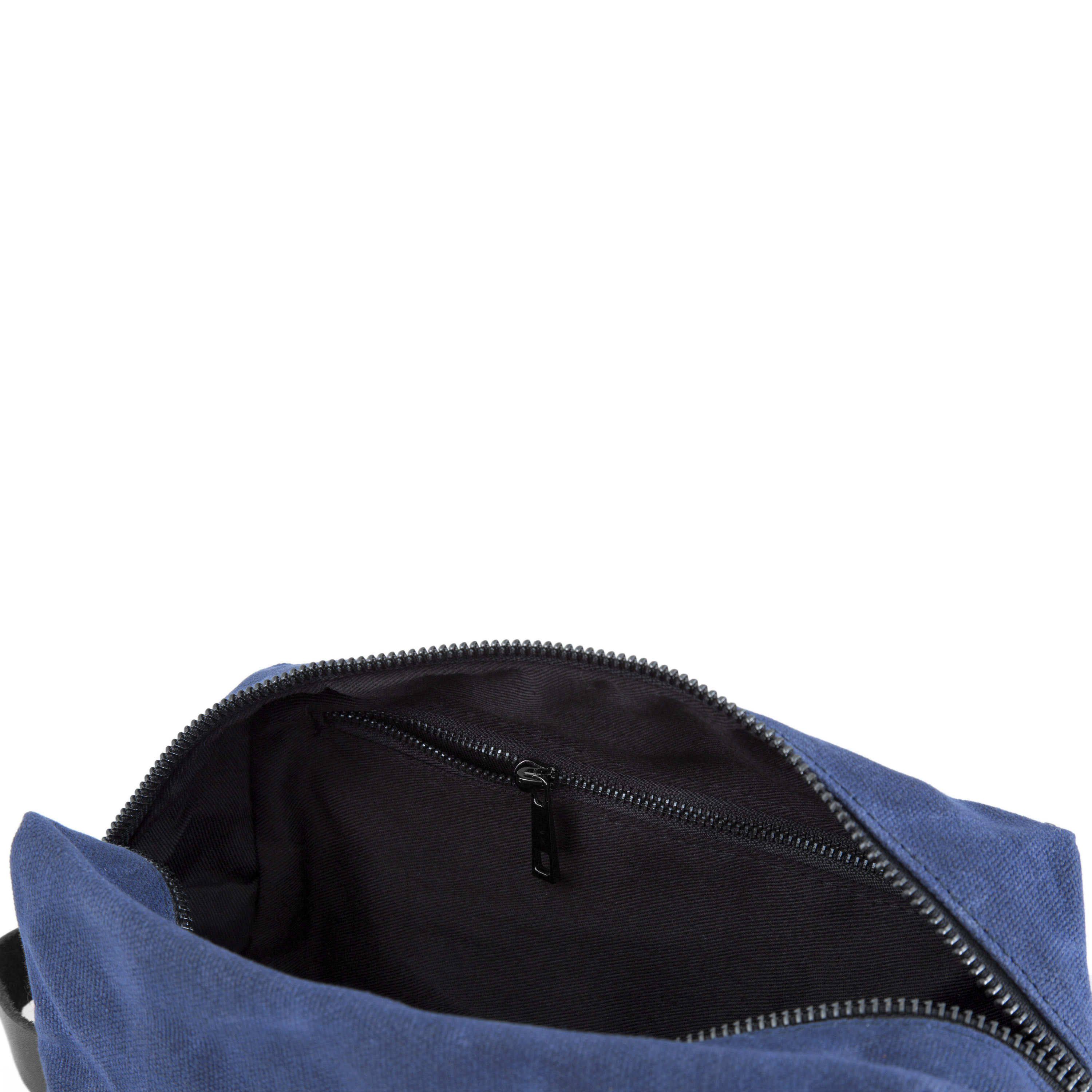 Marineblauwe Finch Waxed Canvas Toilettas - 8