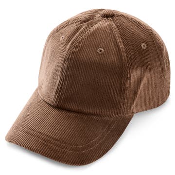 Lacuna | Ciemnobrązowa sztruksowa czapka bejsbolówka