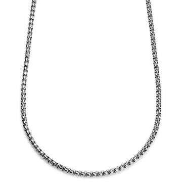 Essentials | 5 mm Silver-Tone Curved Box Chain Necklace