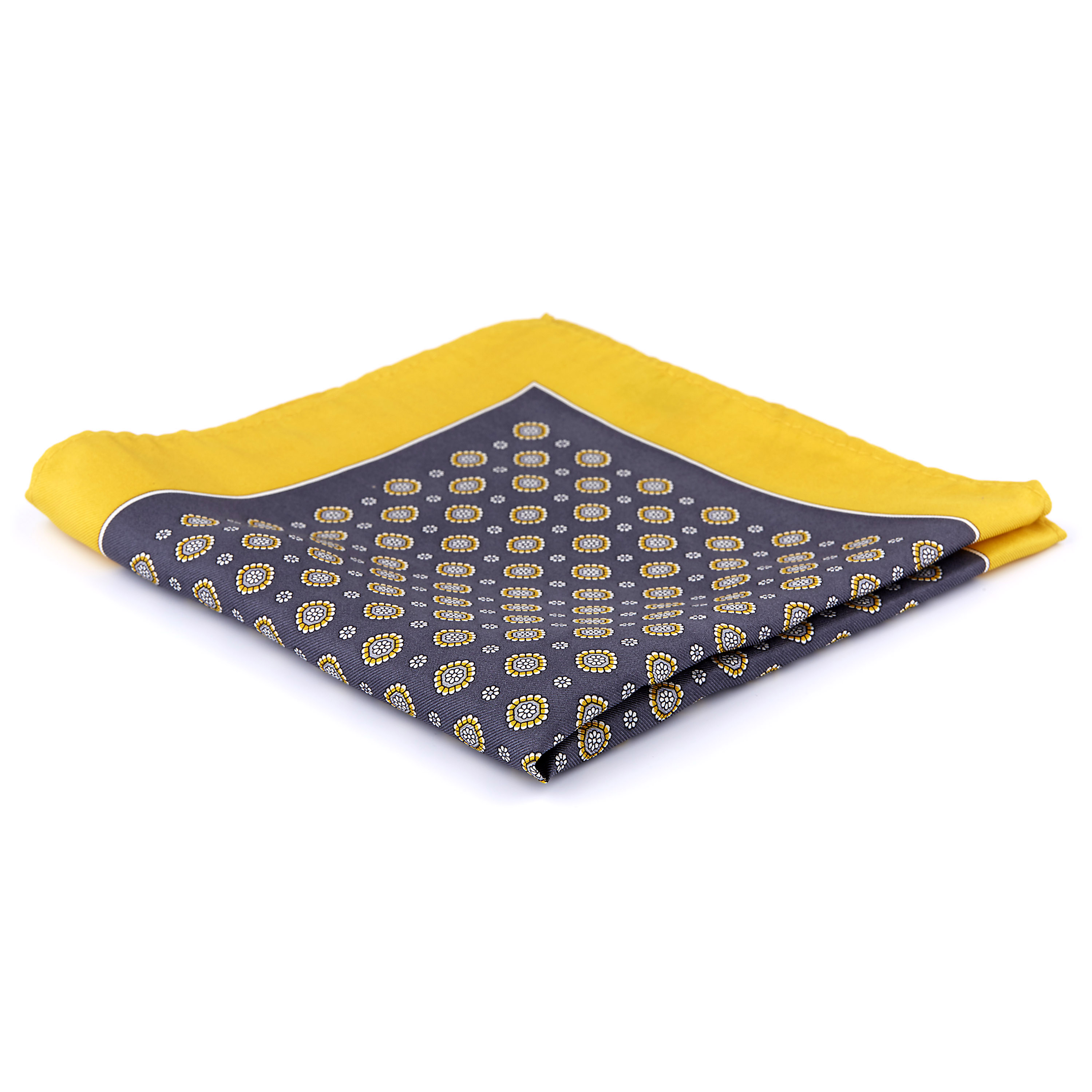 Grey & Yellow Silk Pocket Square | In stock! | Tailor Toki
