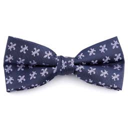 Navy Blue Fleur-De-Lis Pre-Tied Bow Tie