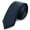 Cravatta skinny da 6 cm blu navy con motivo gros-grain