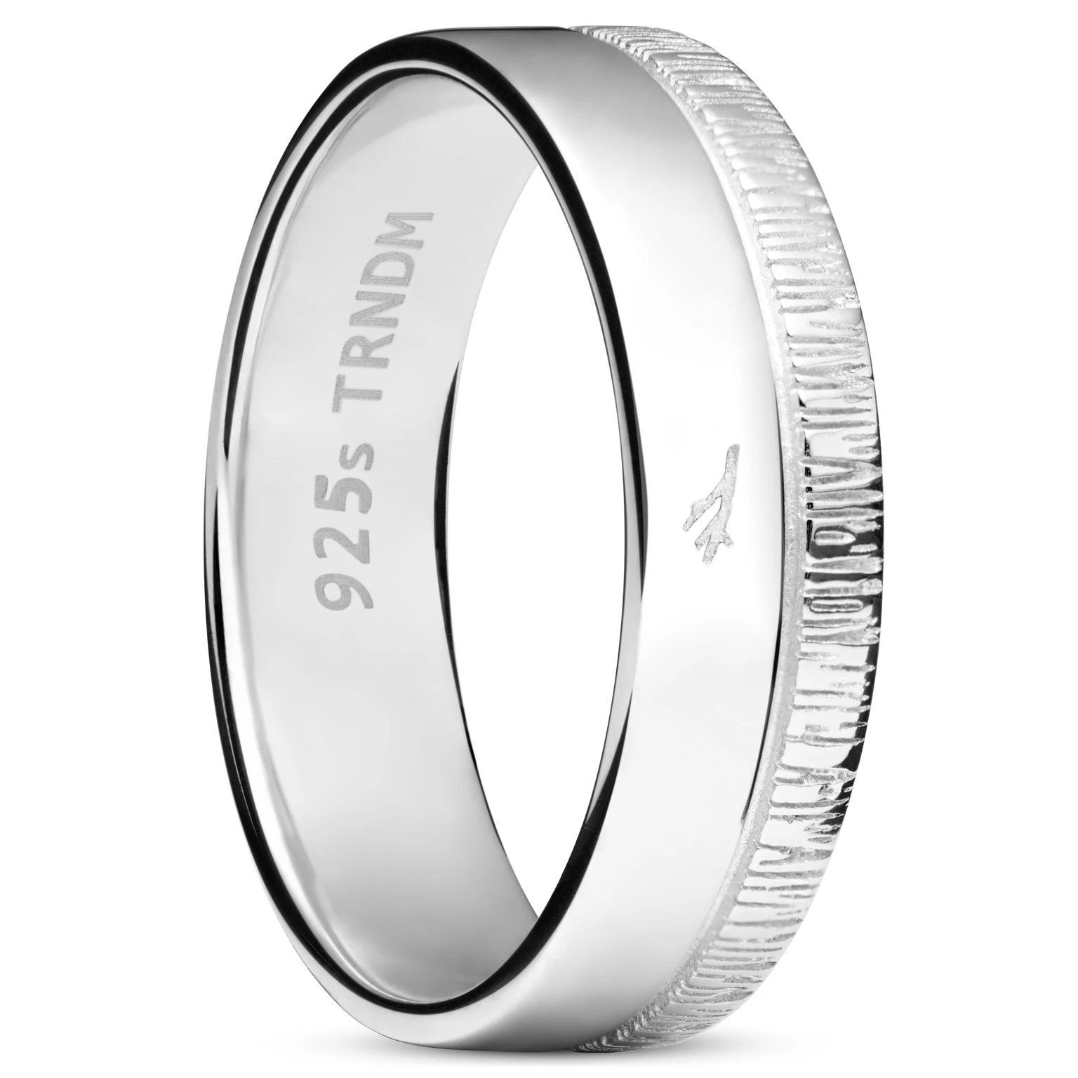 Adrian Poleret og Bark Struktur 925 Sterling Sølv Ring Adrian Poleret og Bark Struktur 925 Sterling Sølv Ring