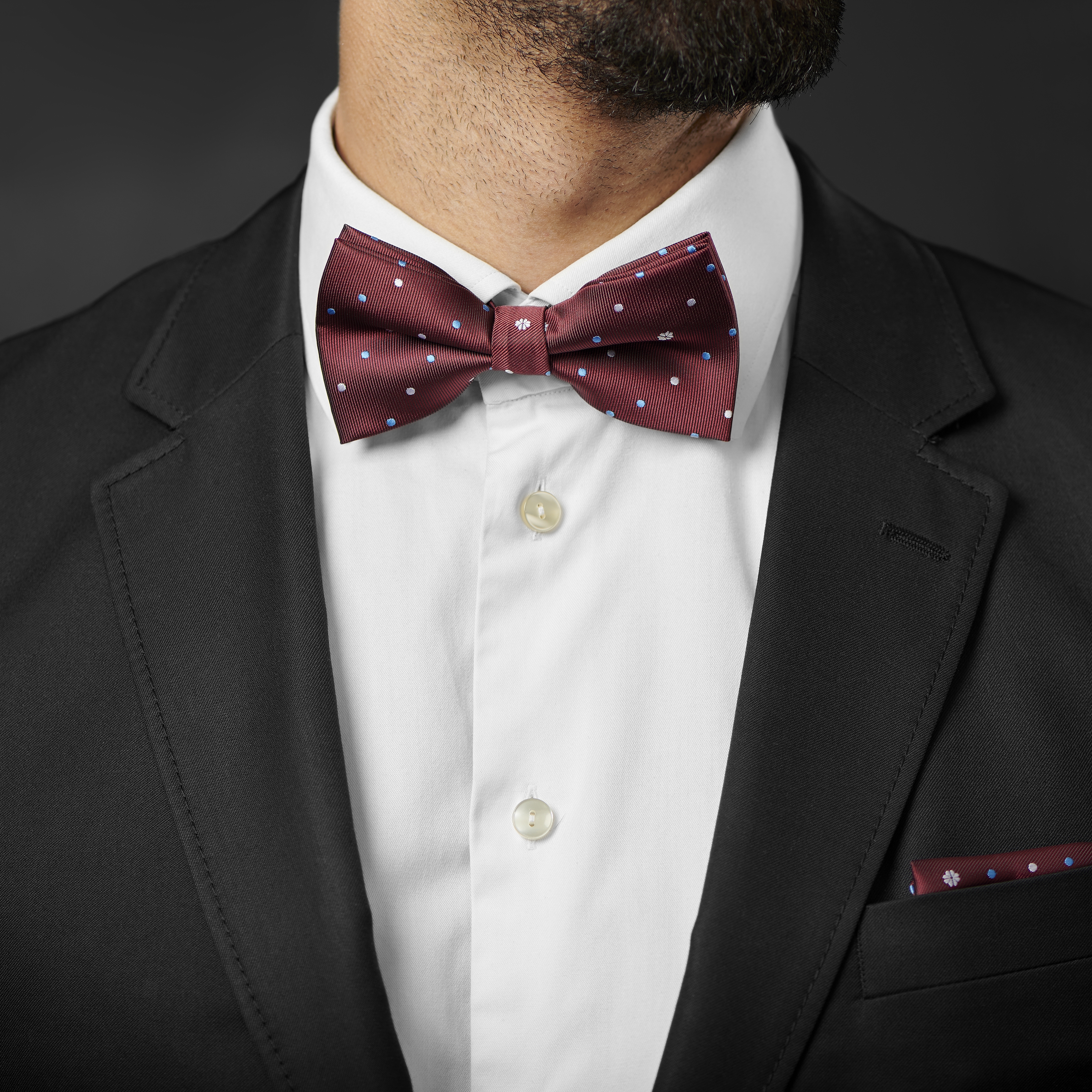Bordeaux Floral Pre-Tied Bow Tie - 4
