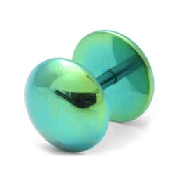 8mm Green Round Stud Earring
