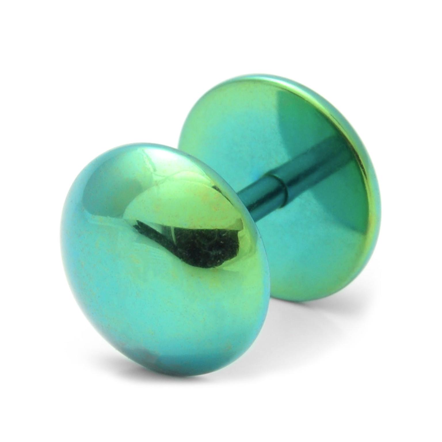 Sentio | Orecchino a bottone rotondo da 8 mm in acciaio chirurgico verde Sentio | Orecchino a bottone rotondo da 8 mm in acciaio chirurgico verde