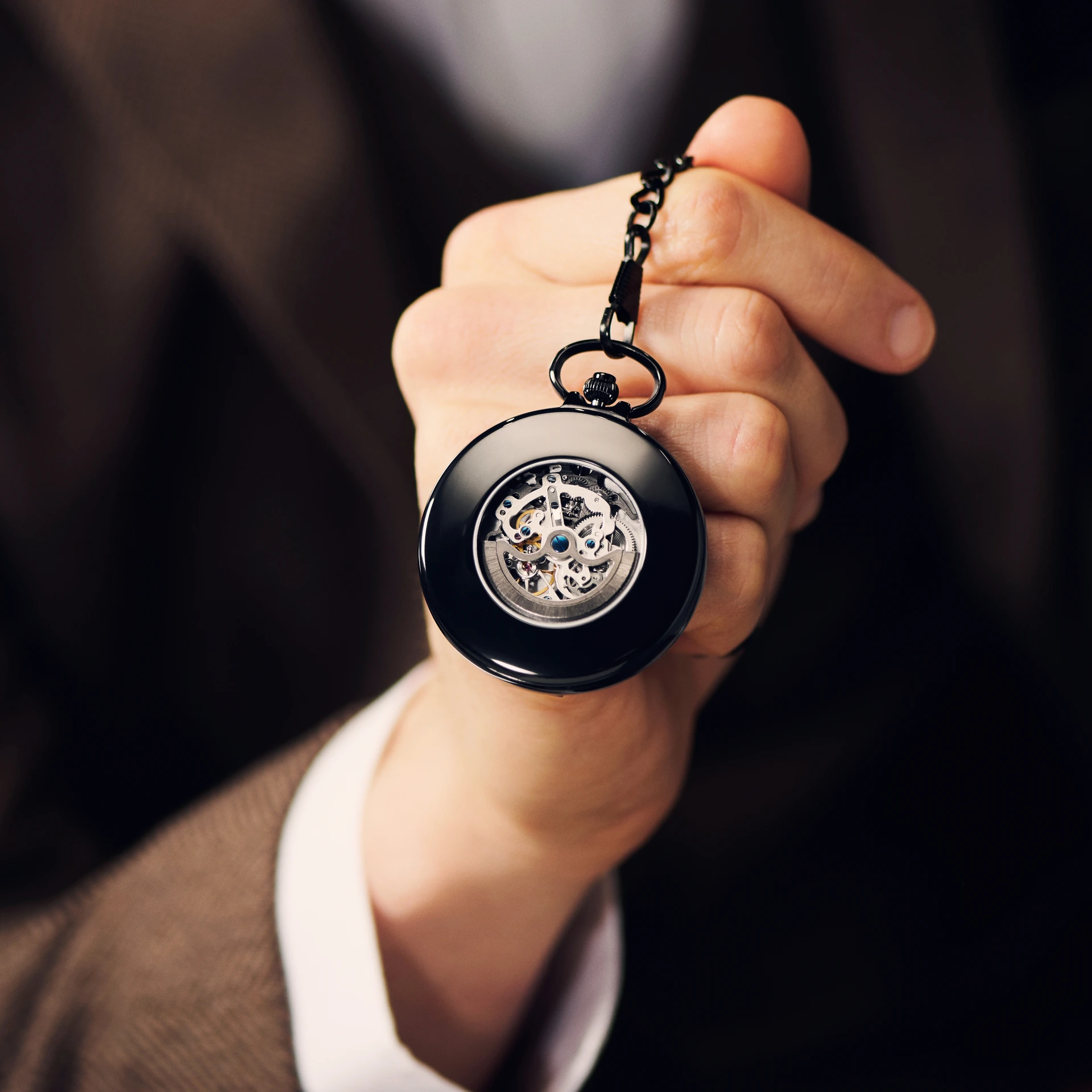 Easton | Black Automatic Pocket Watch | In stock! | Fawler