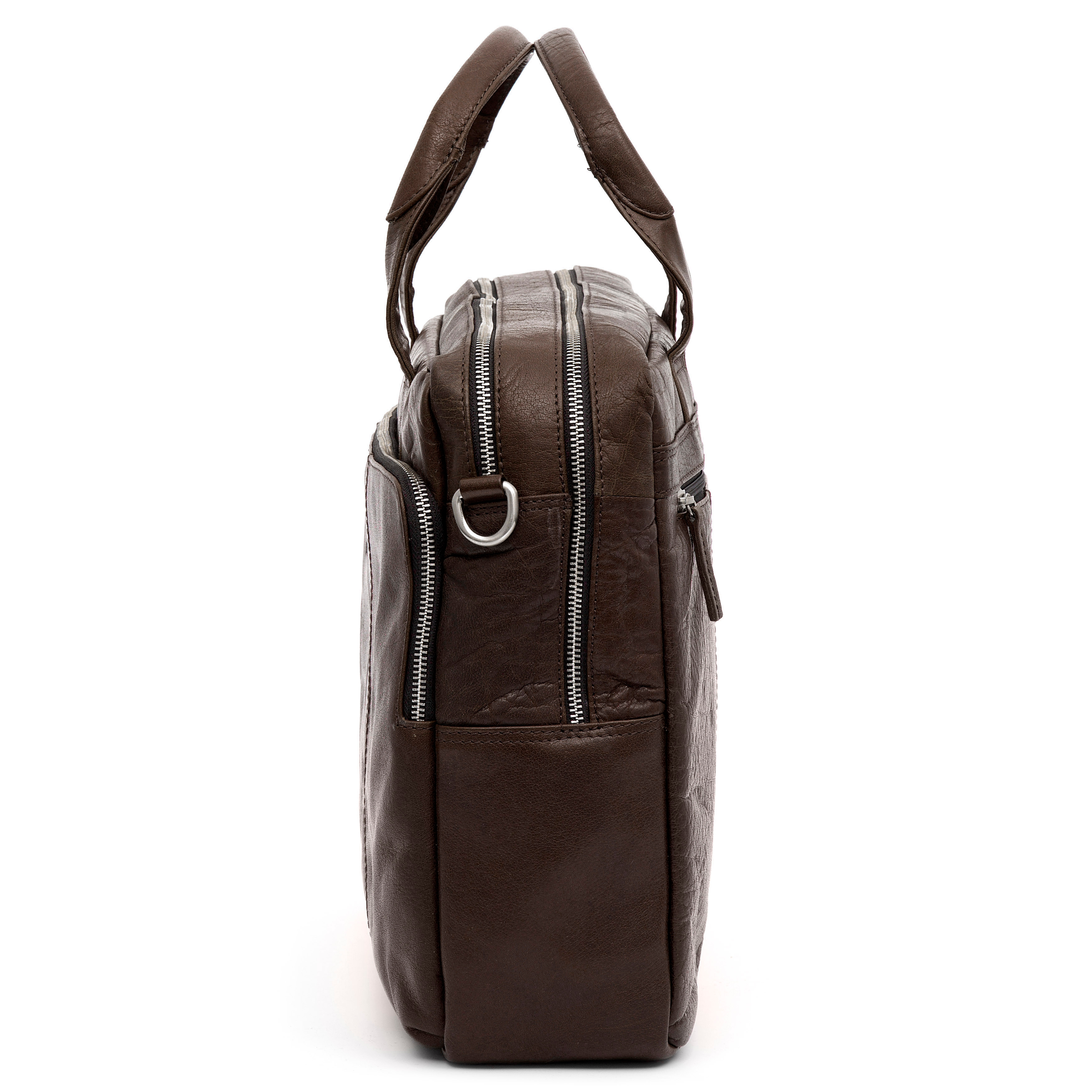 Montreal Brown Leather Work Bag - 5