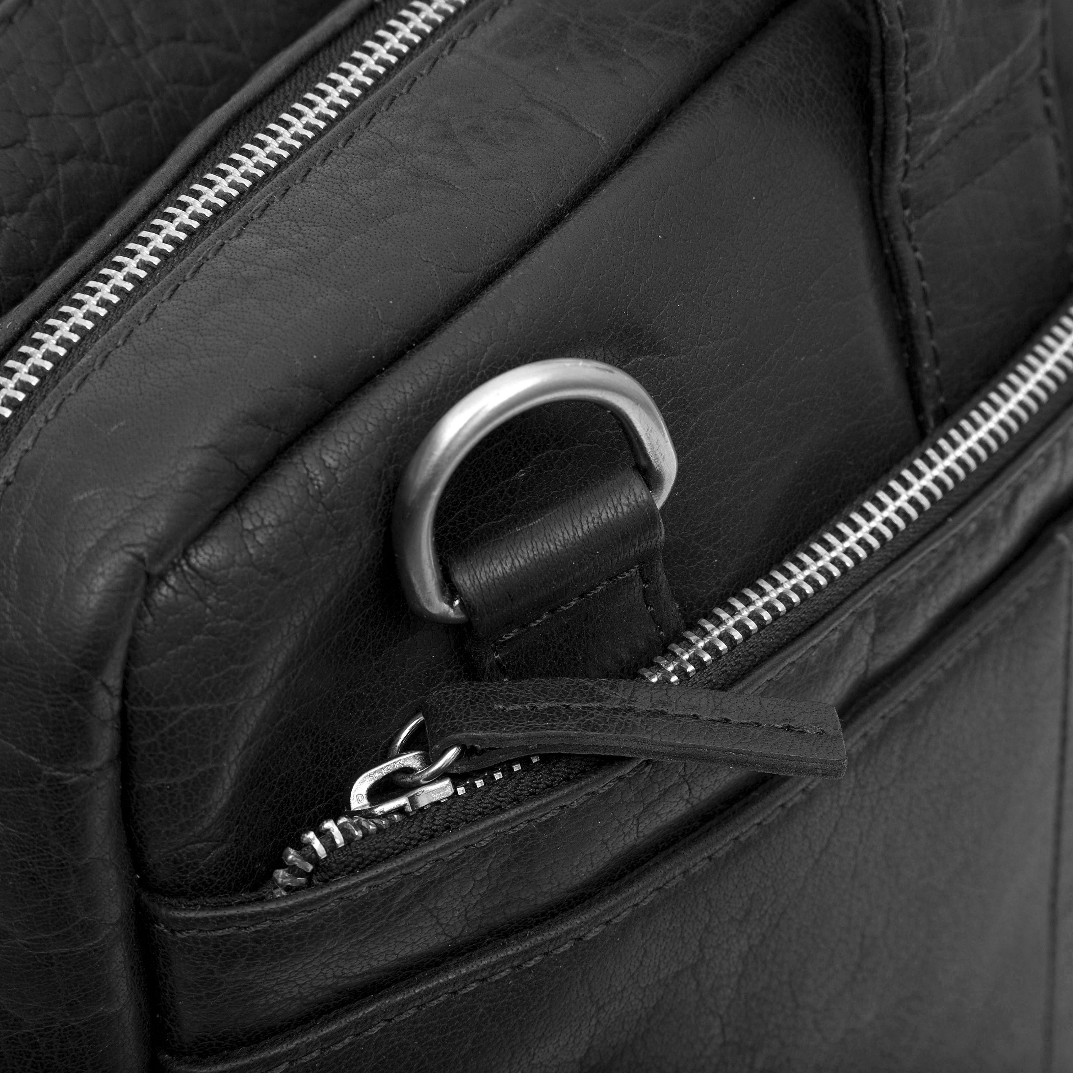 Montreal Extra Große Schwarze Leder-Laptop-Tasche - 13