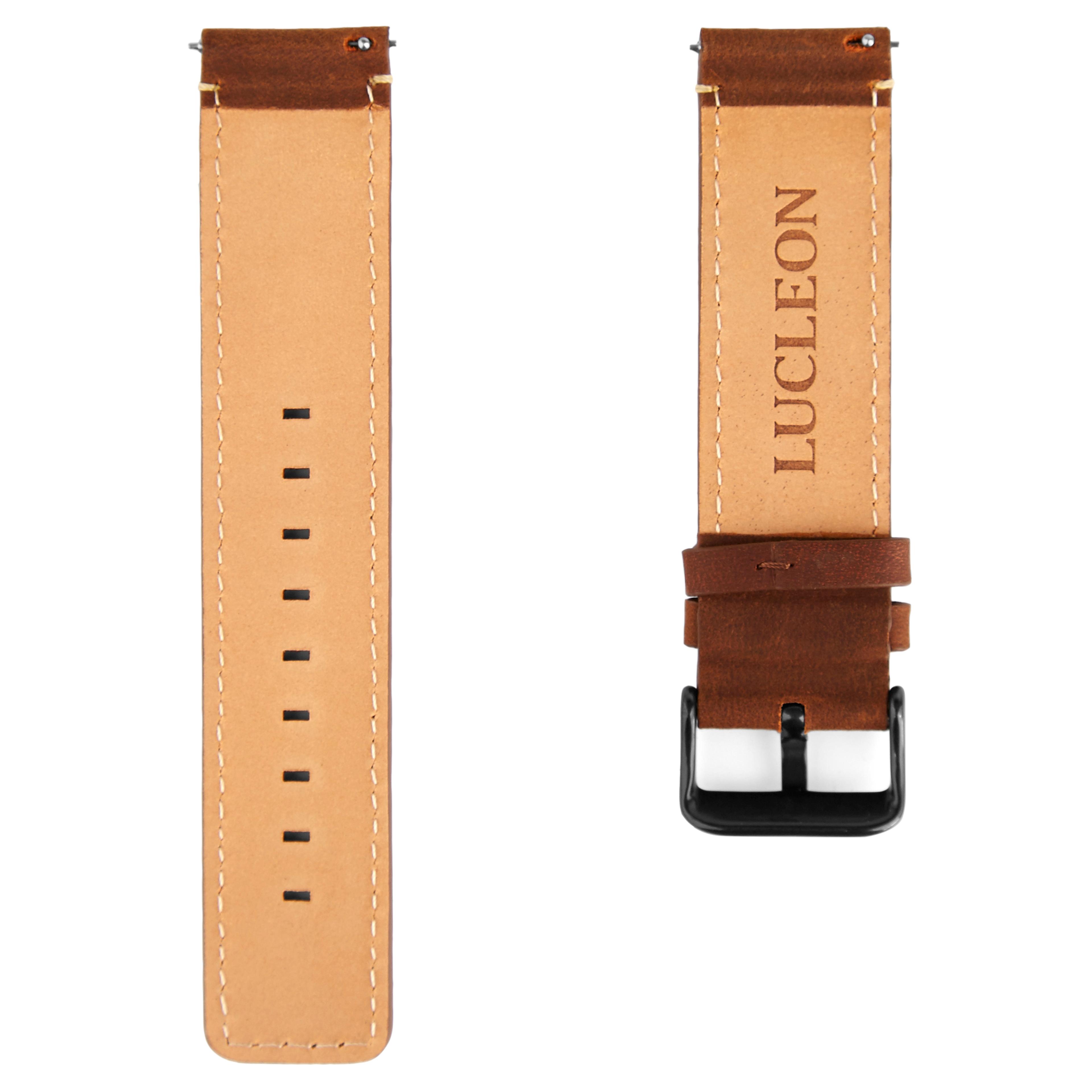 Cinturino Orologio In Pelle Di Vitello Eichmüller Senza Cuciture – Larghezze 10/12/14/16/18/20 Mm, Fibbia In Acciaio