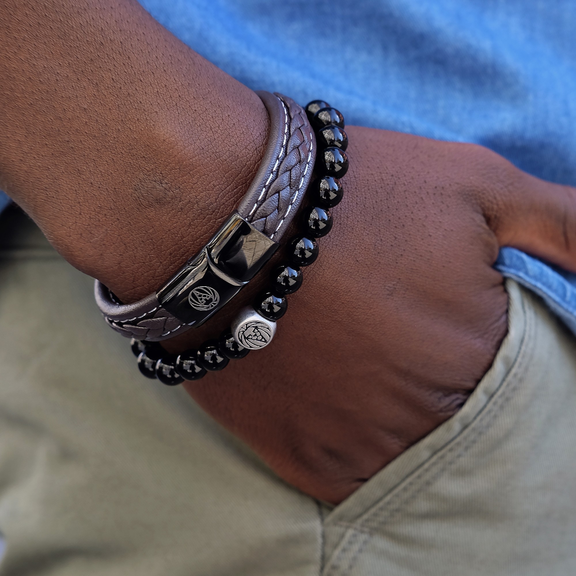 Black Onyx & Stainless Steel Bracelet | In stock! | Lucleon