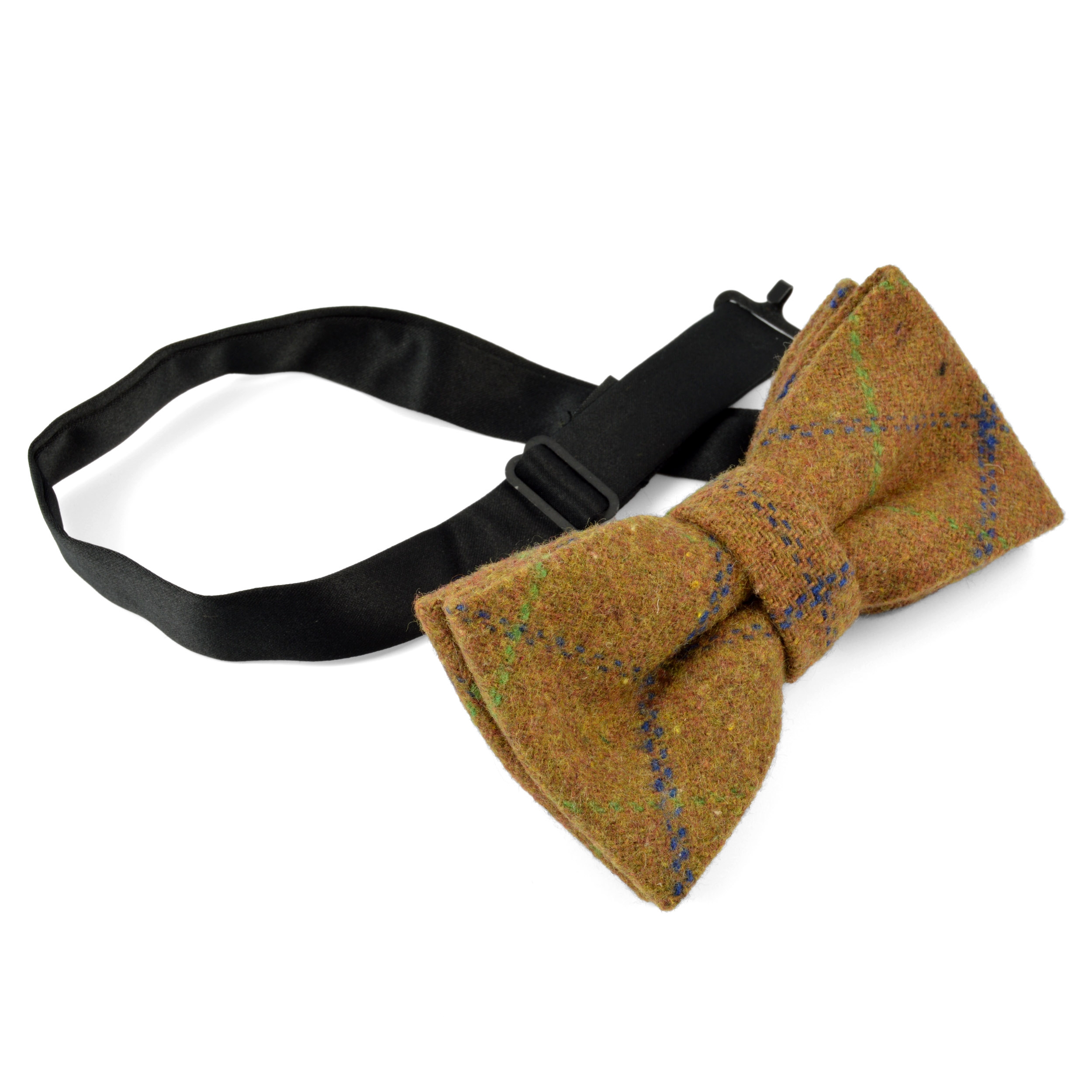 Brun Rutig Handgjord Fluga i Ull - 2