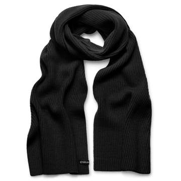 Arctic | Écharpe noire côtelée en Laine Mélangée Arctic | Écharpe noire côtelée en Laine Mélangée