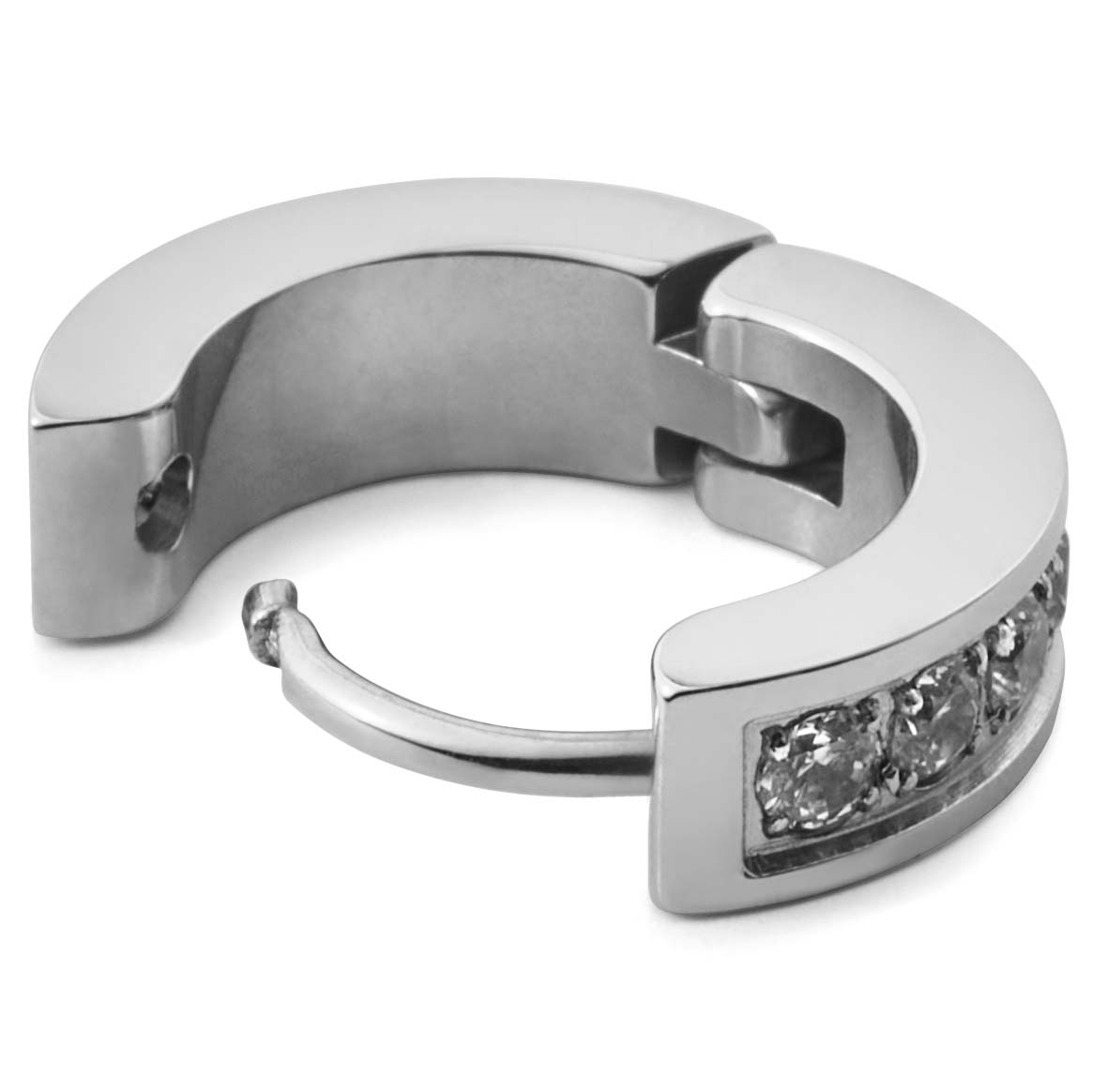 Floyd Steel Zirconia Hoop Earring - 3