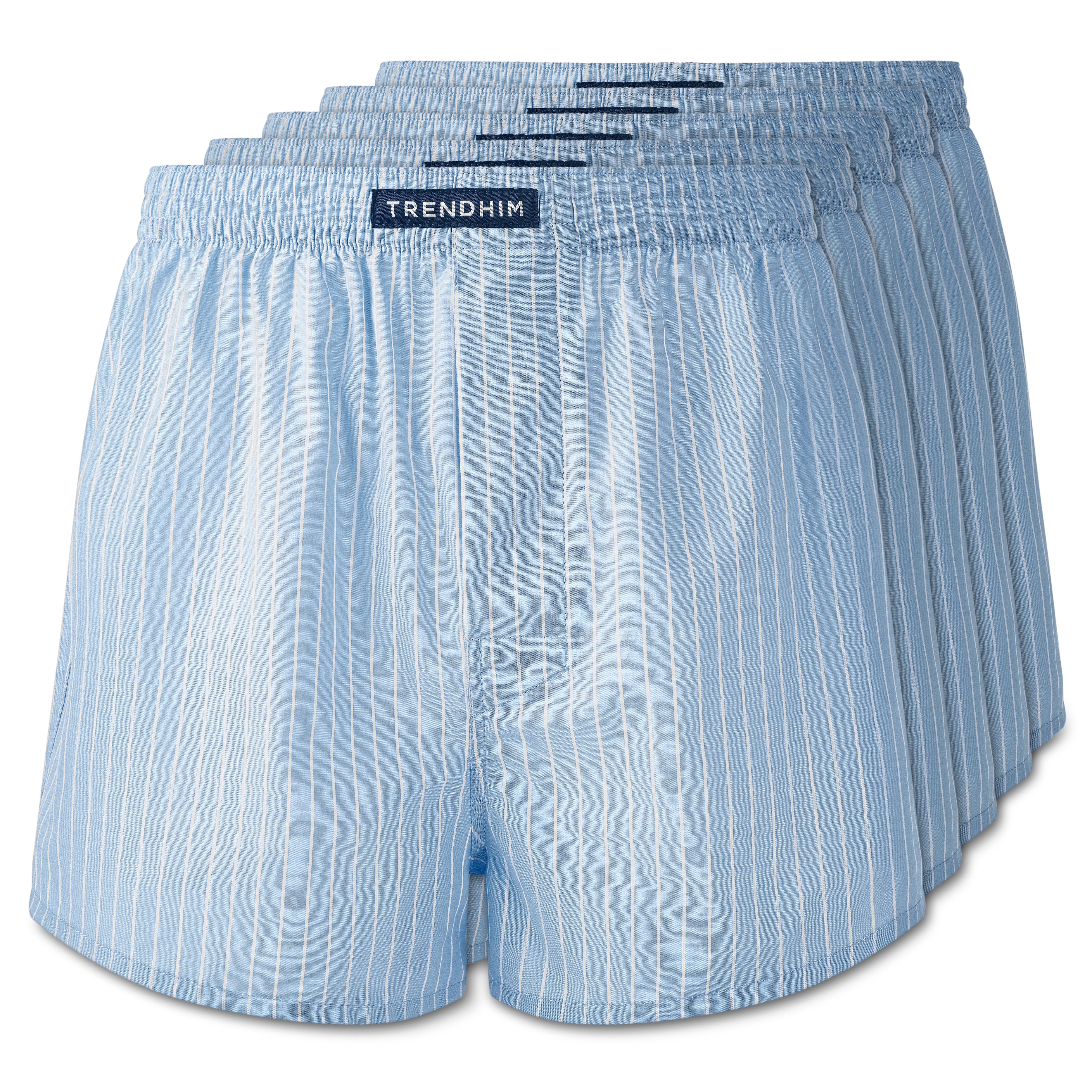AirFeel | 5-Pack Striped Sky Blue Loose-fit Encased Cotton Boxers