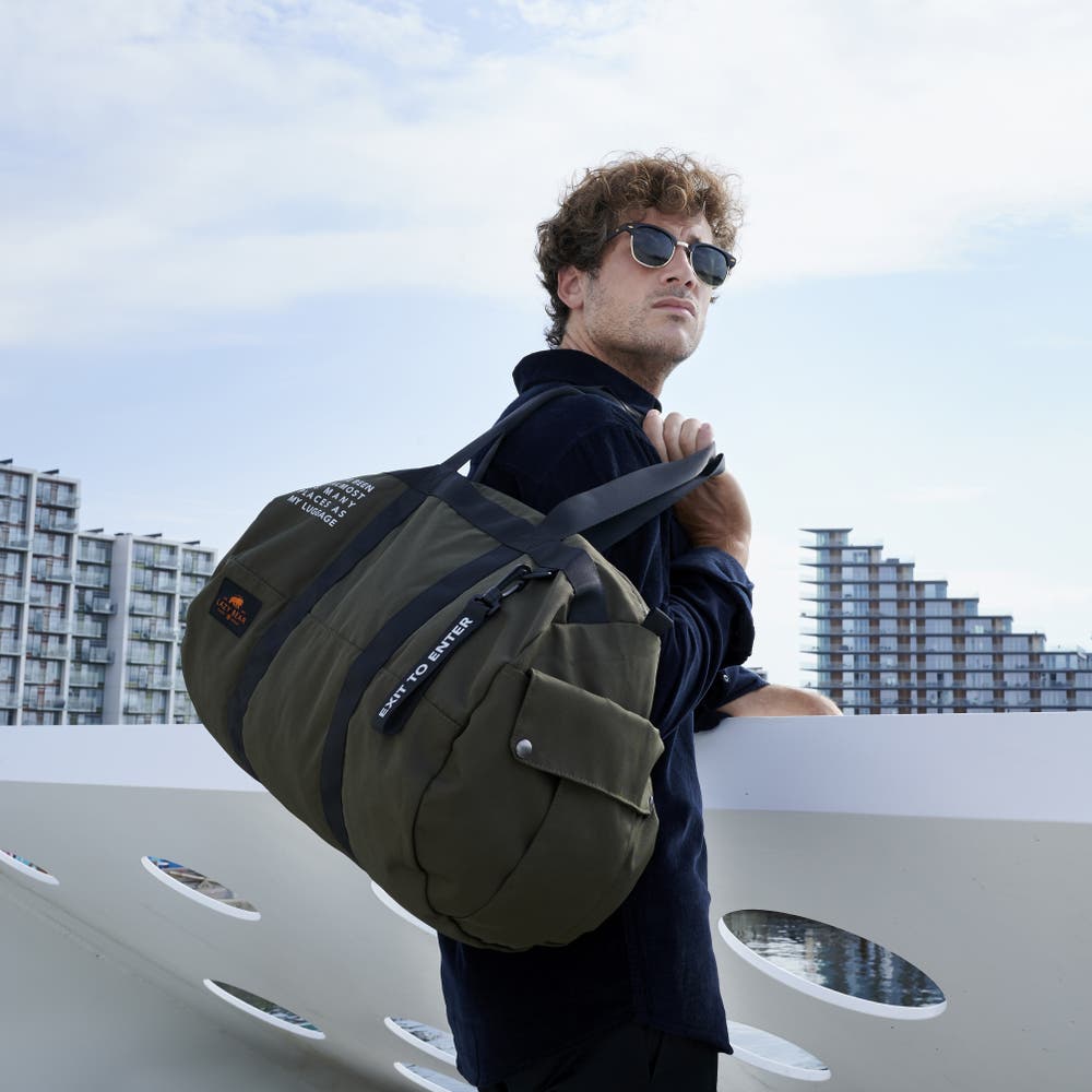hover: Lealand Green Foldable Duffel Bag hover: Lealand Green Foldable Duffel Bag