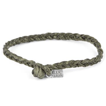 Forest Green Braided Waxed Cotton Bracelet