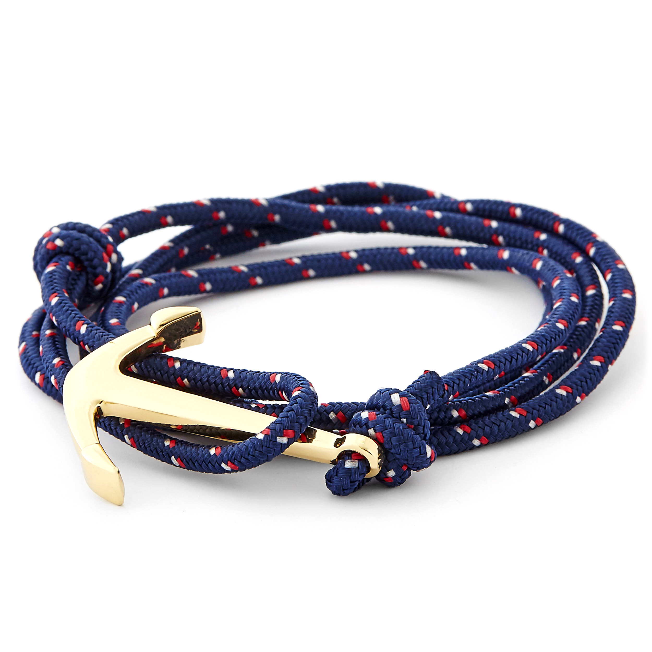 Mahi Anchor In Loop Gold Plated Adjustable Orange Rope Style Unisex Br