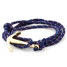 Blue & Gold-Tone Anchor Bracelet