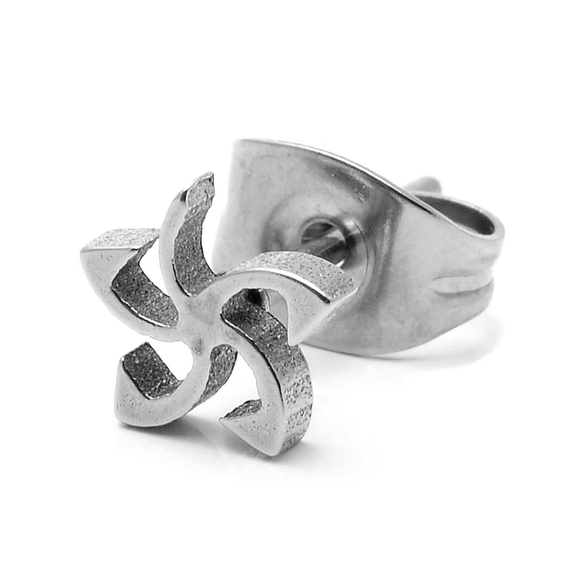 Sentio | Orecchino a cerchio con pendente a croce in acciaio inossidabile color argento Sentio | Orecchino a cerchio con pendente a croce in acciaio inossidabile color argento