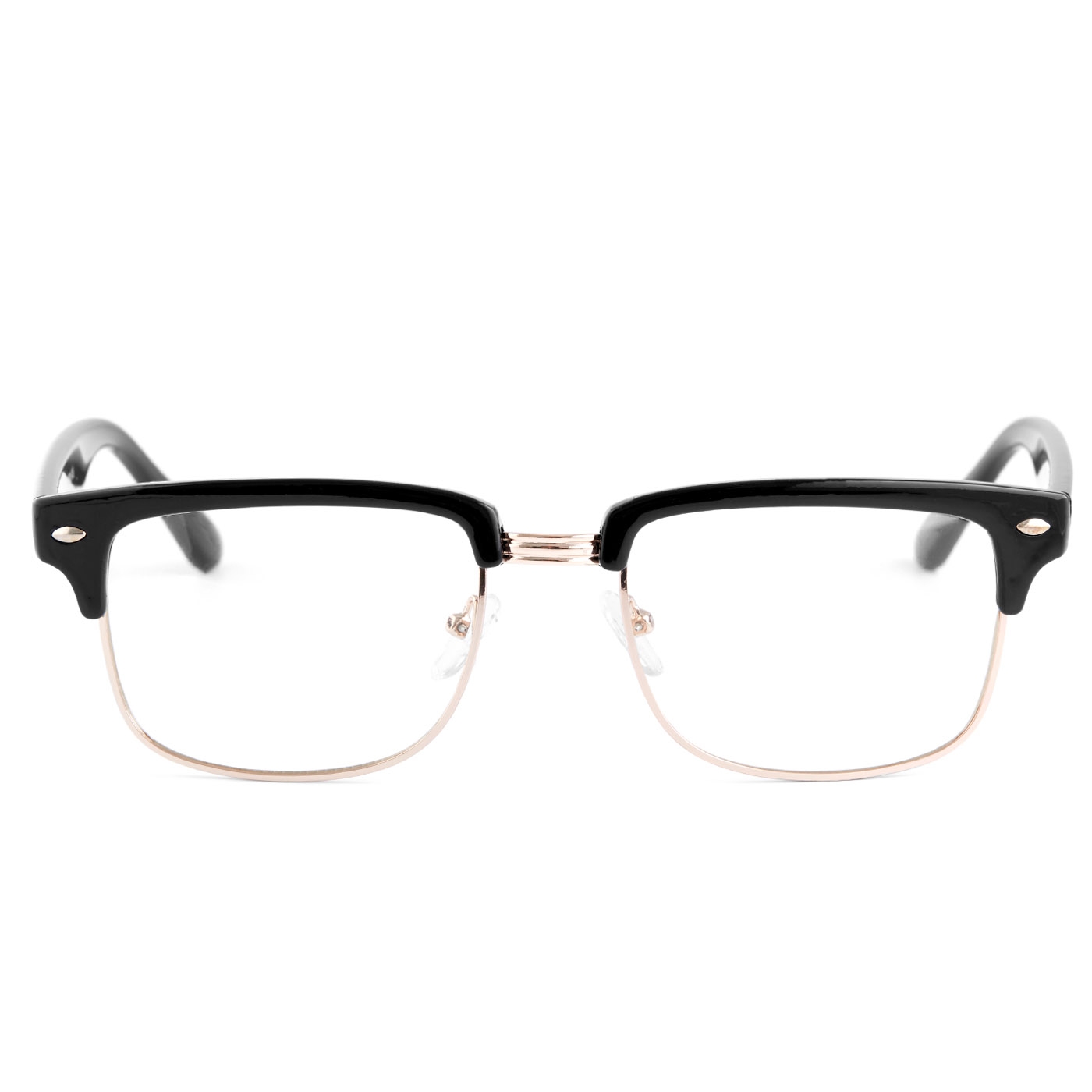 Svarte Vintage Briller med Klare Glass - 1