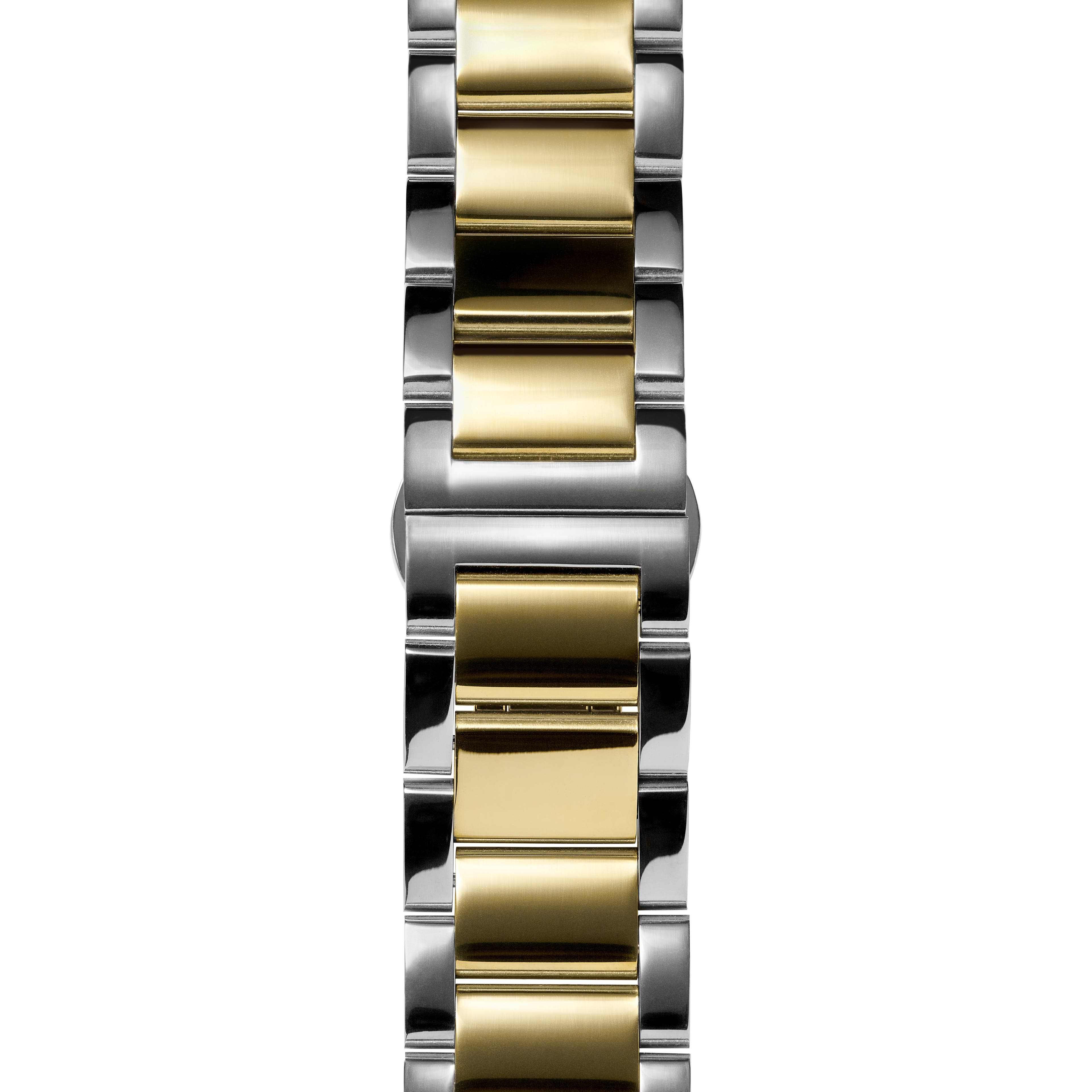 Srebrzysto-złocista 18 mm bransoleta do zegarka ze stali nierdzewnej – szybka w wymianie