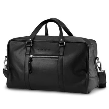 Fidei | Large Black Full Grain Goat Leather Weekend Bag Fidei | Large Black Full Grain Goat Leather Weekend Bag