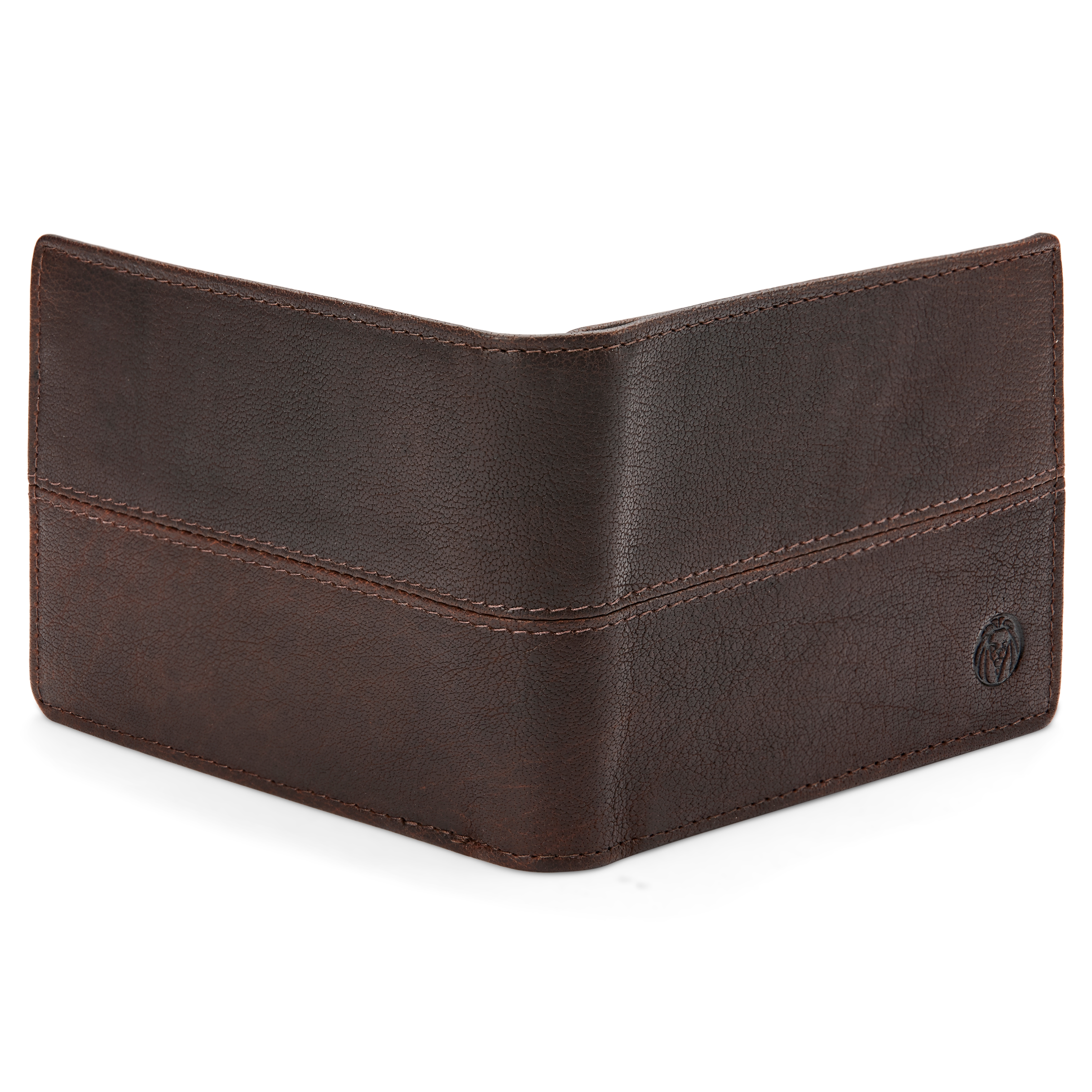 Portefeuille en cuir marron cousu Montréal - 5