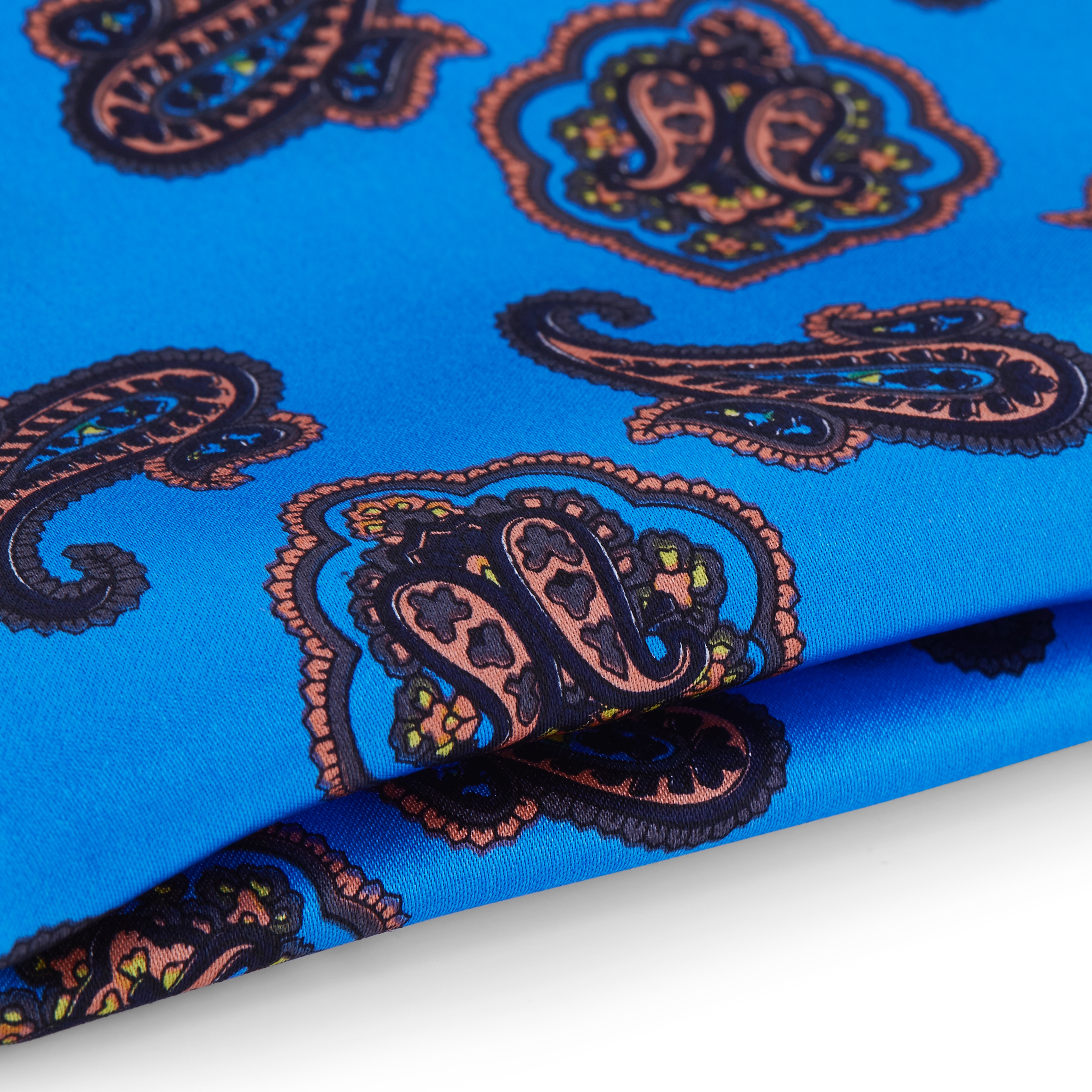 Black & Blue Paisley Pocket Square - 2