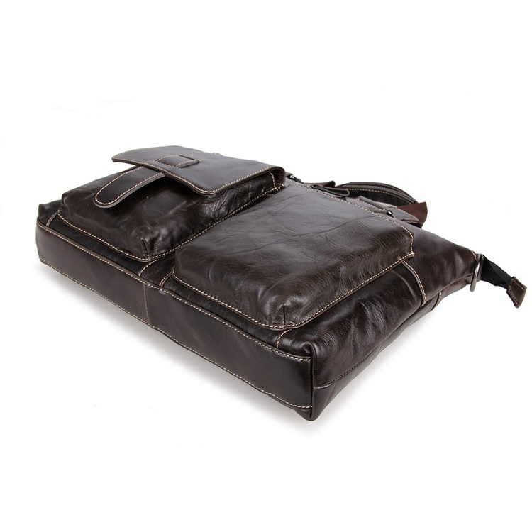 Coffee Leather Work Bag  - 5