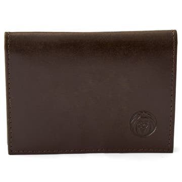 Brown Leather Bifold Card Holder With RFID Blocker