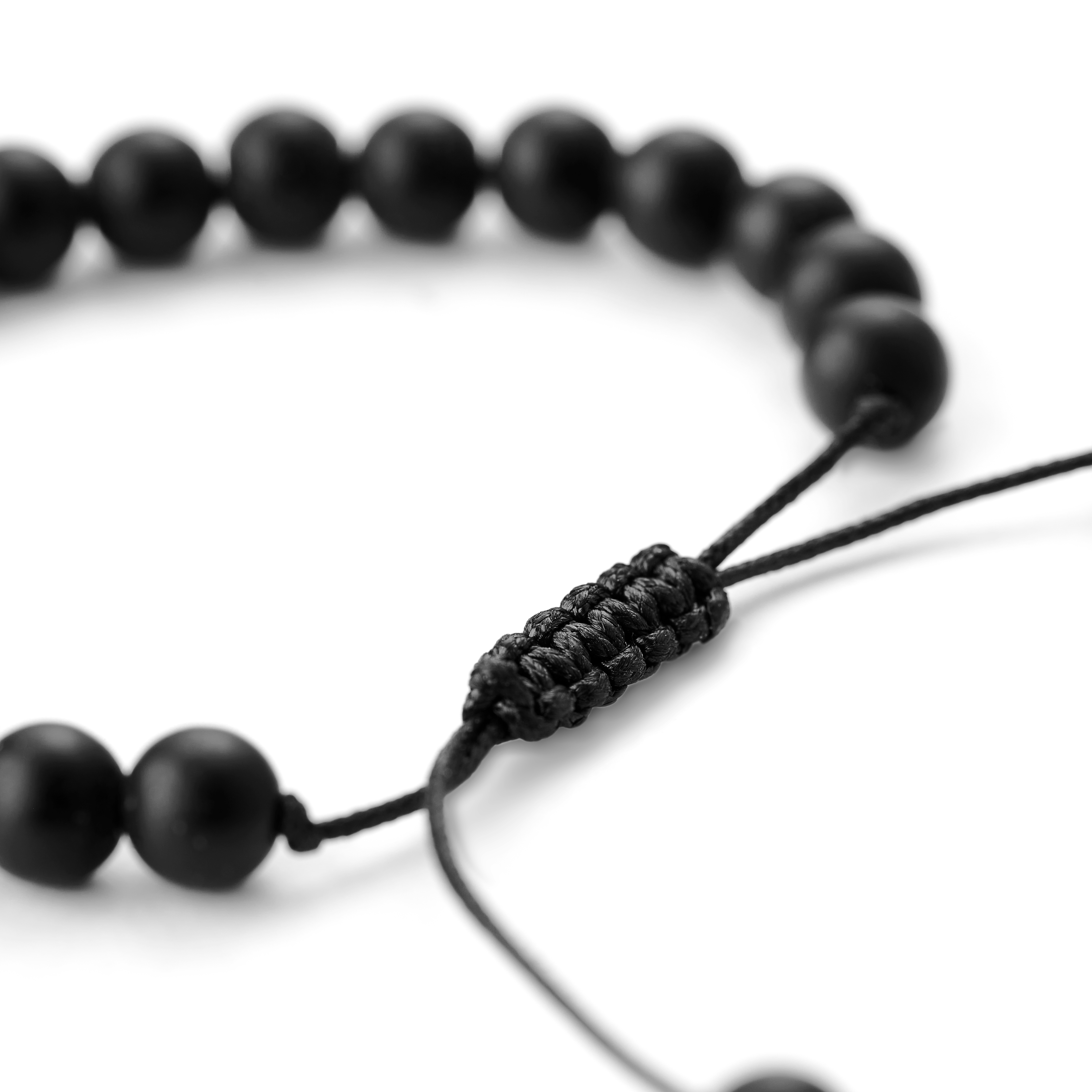 Onice, ematite & bracciale con perline di zirconio nero - 5