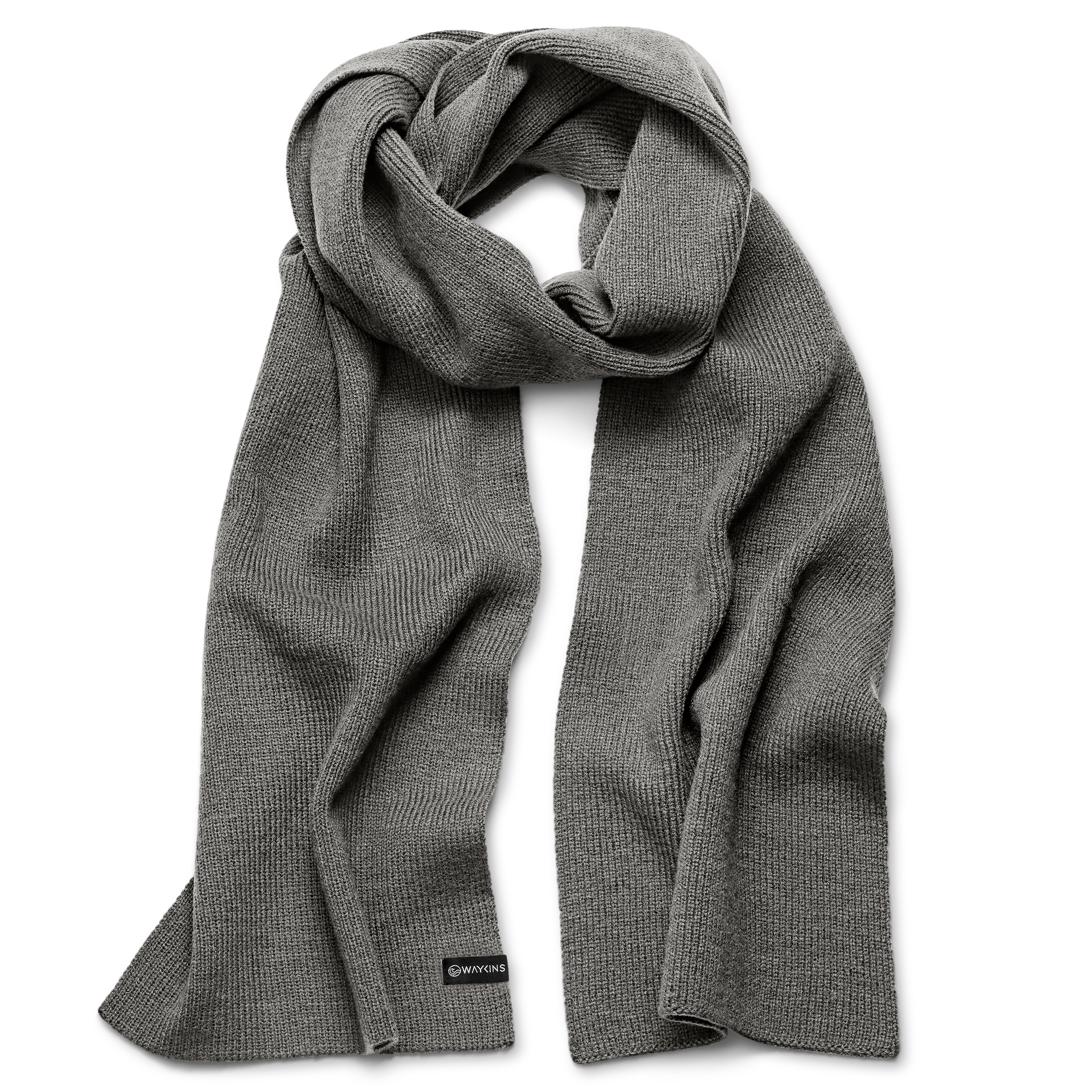 Baltic | Grey Fine Knitted Acrylic Scarf