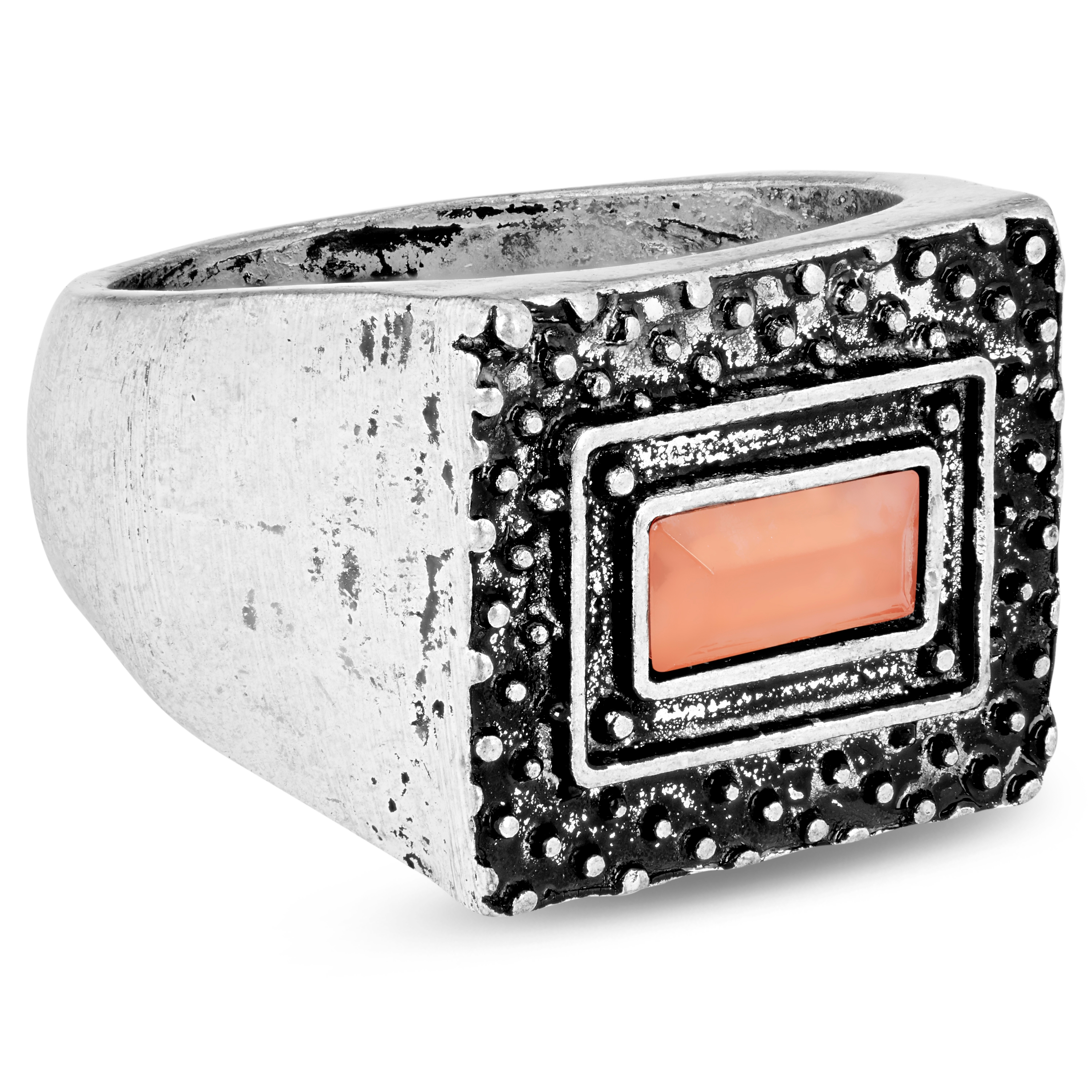 Koraalkleurige Manuel Ring - 2