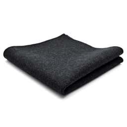 Dark Gray Handmade Wool Pocket Square