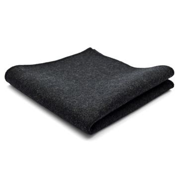 Dark Gray Handmade Wool Pocket Square