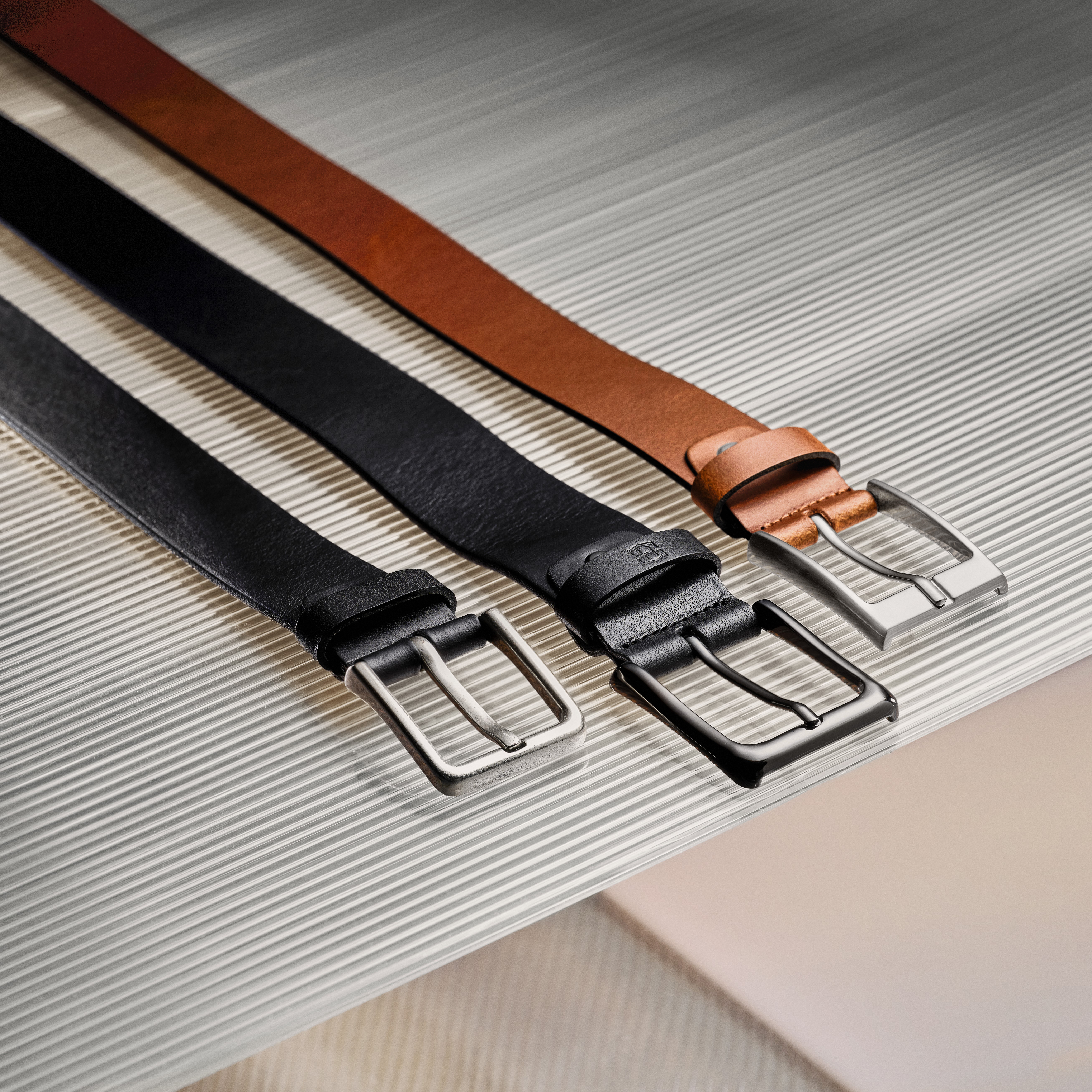 Textúrovaný opasok z kože kvality full grain - 3