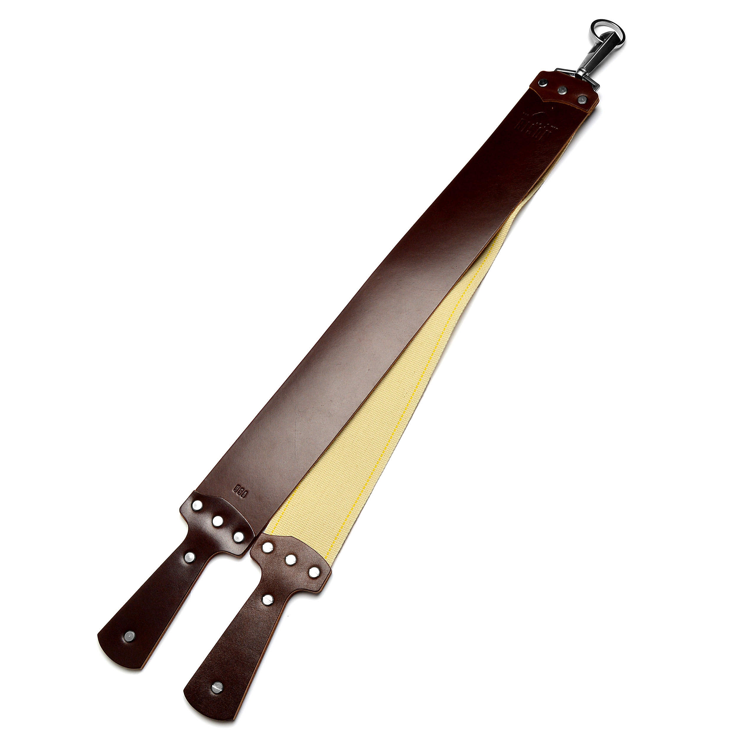 Burgundfarbener Streichriemen aus Leder - 6