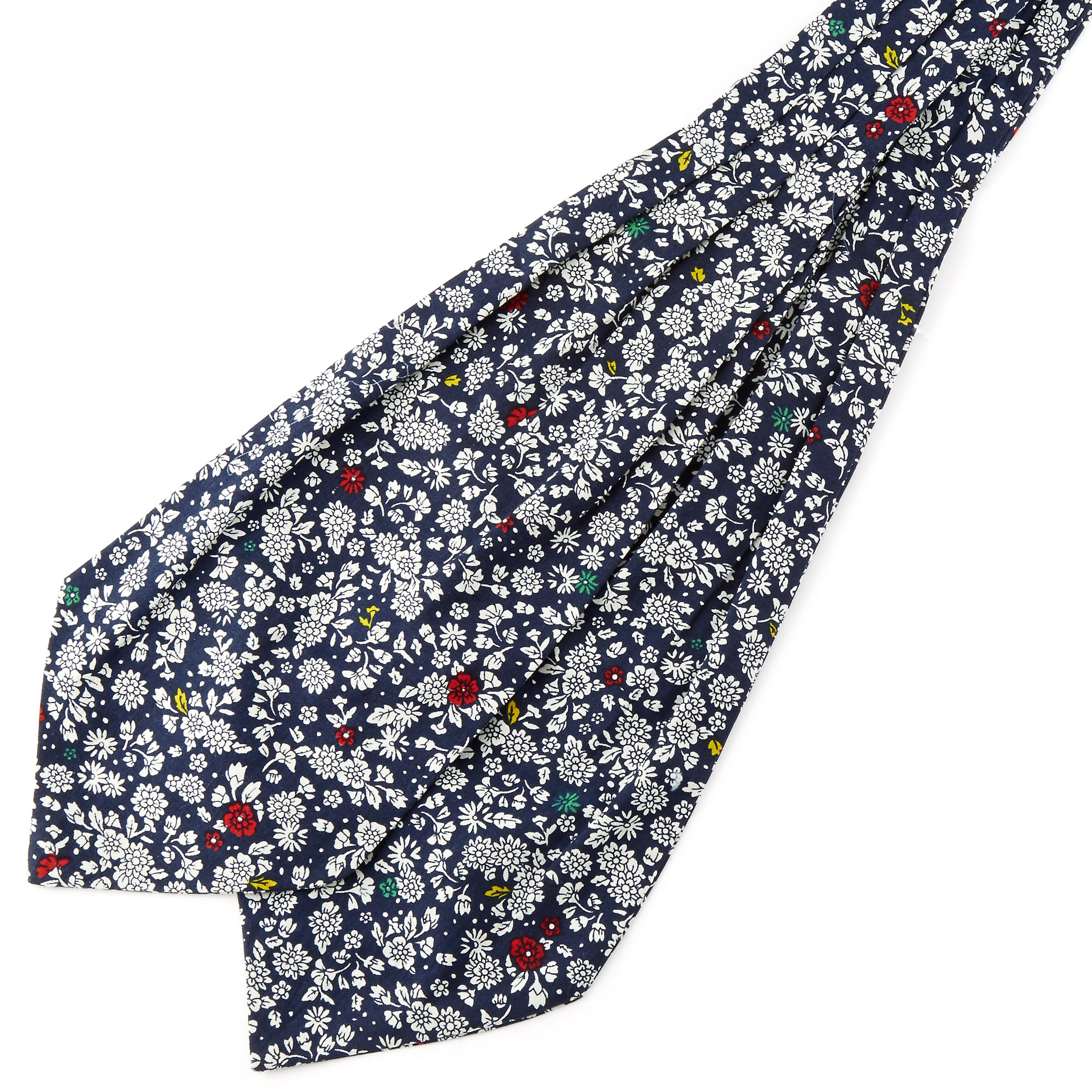 Marineblauwe Bloemige Katoenen Stropdassjaal - 1