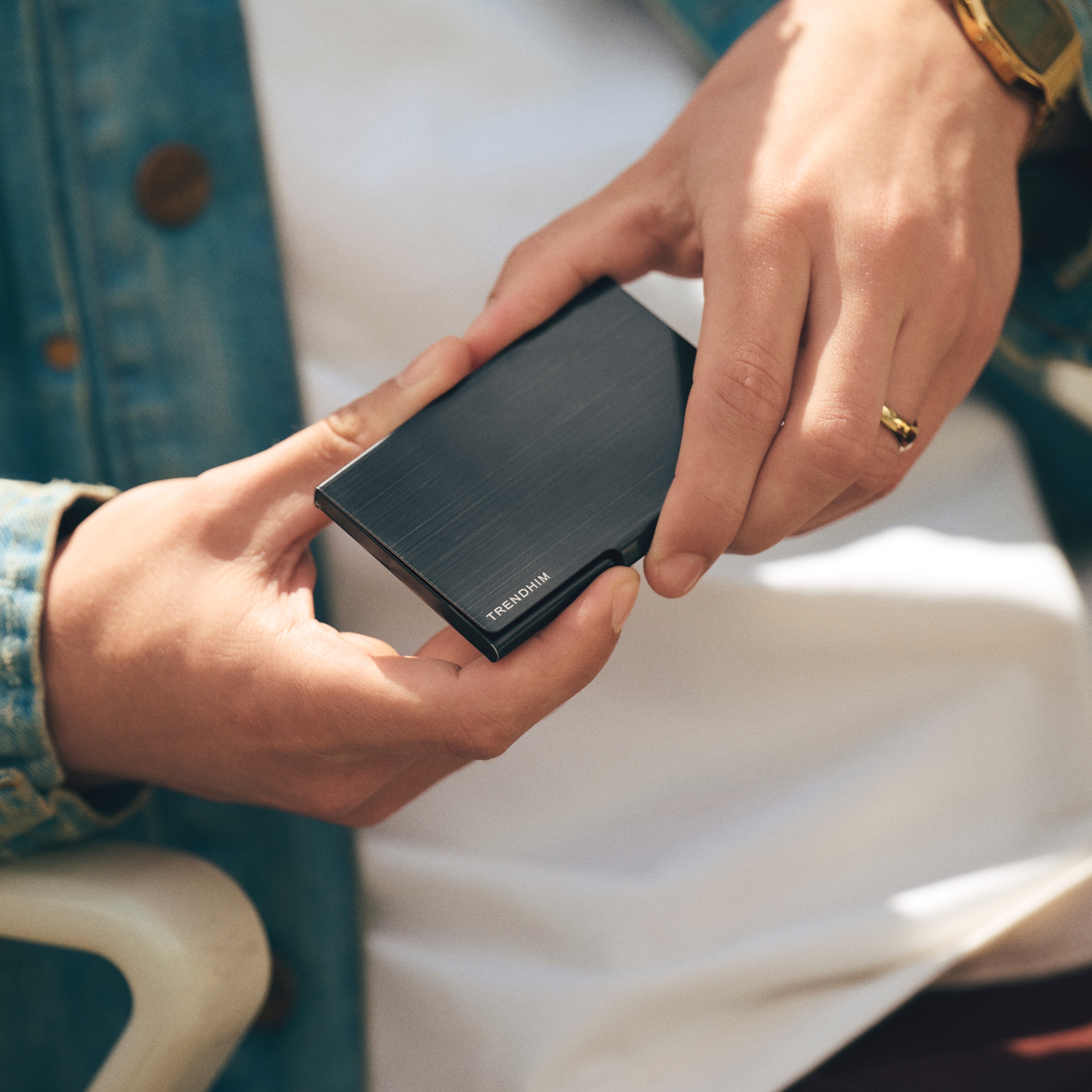 Black Stainless Steel Trendhim Card Holder - 2