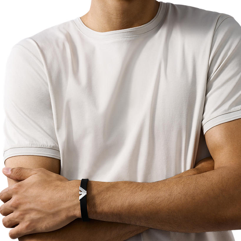 EMPORIO ARMANI ブレスレット EGS1624001 EAGLE LOGO BRACELET Emporio Armani Eagle Logo Silicone ID Bracelet | In stock